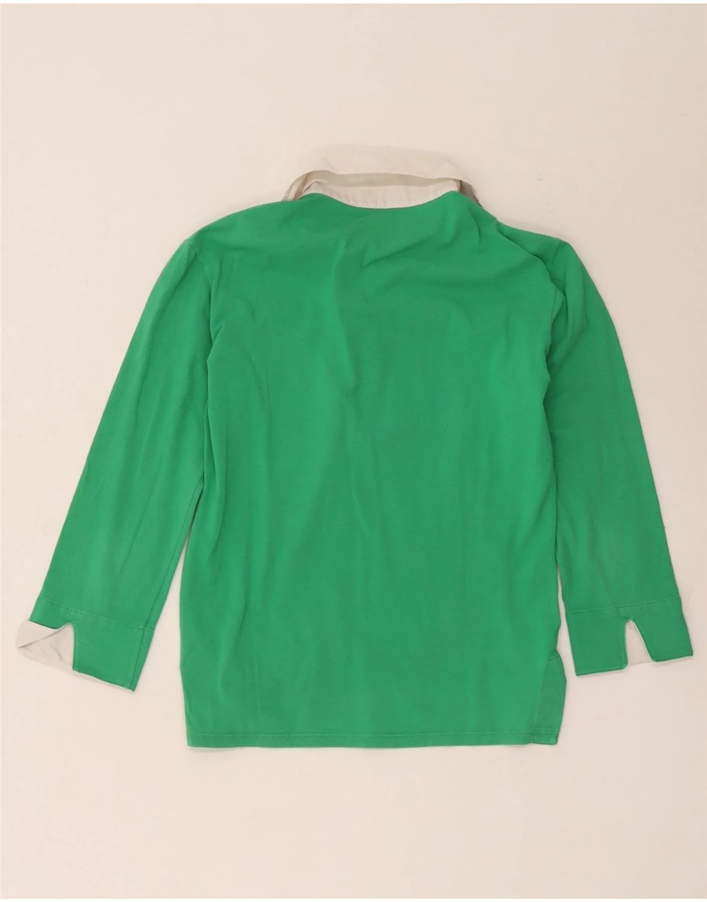 Fred Perry Womens 3/4 Sleeve Polo Shirt UK 14 Large Green Colourblock - Image 2