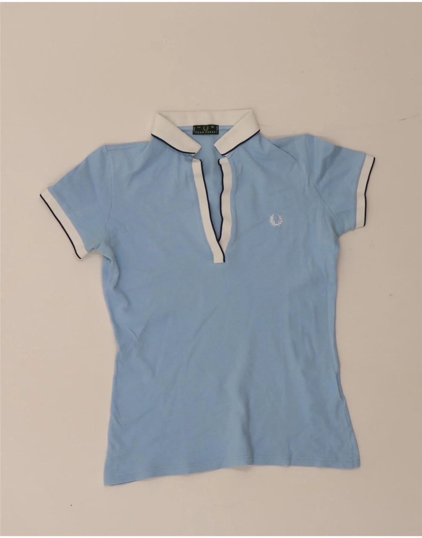 Fred Perry Womens Polo Shirt Medium Blue Cotton Sports