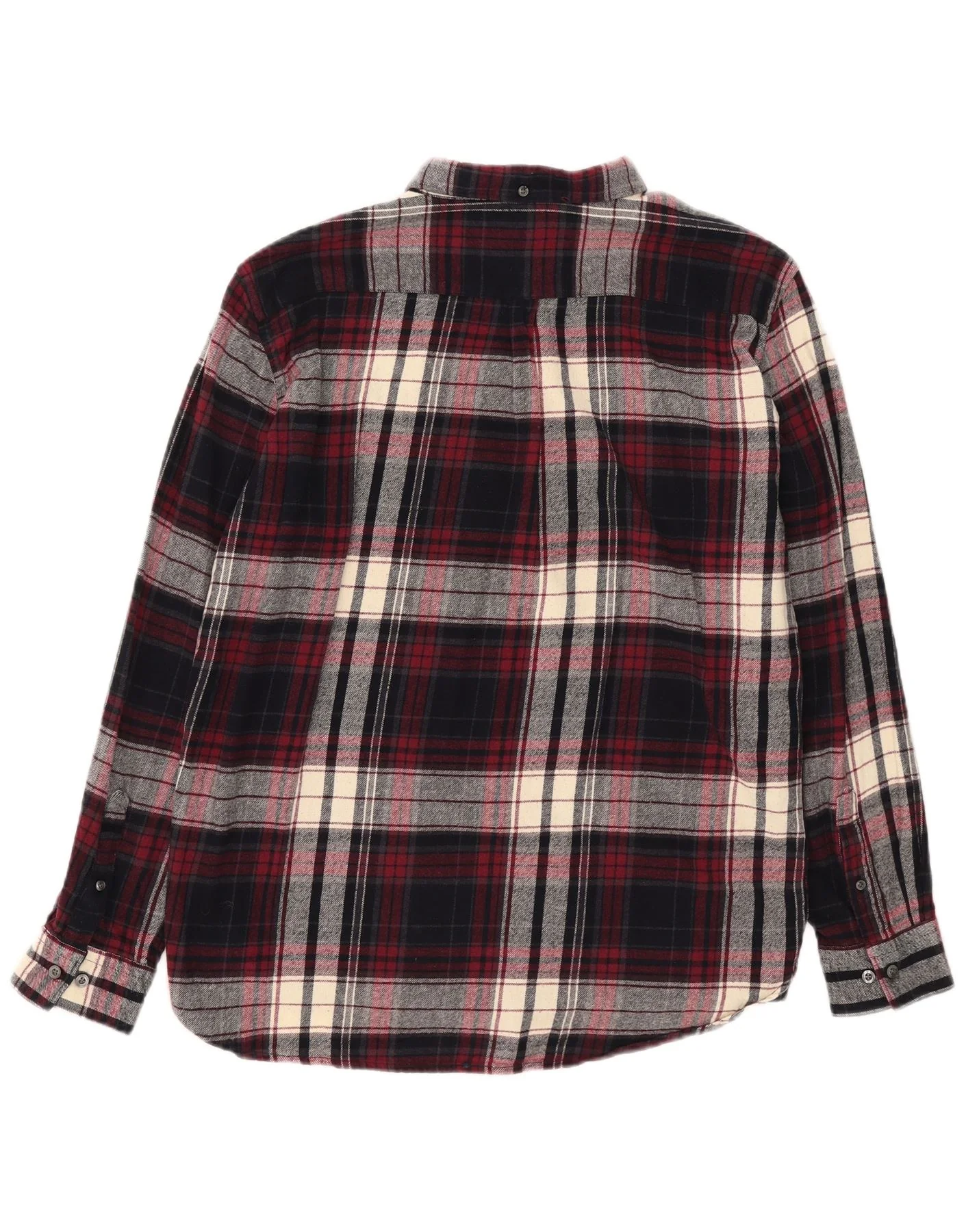 French Connection Mens Flannel Shirt 2XL Burgundy Check Cotton - Image 2
