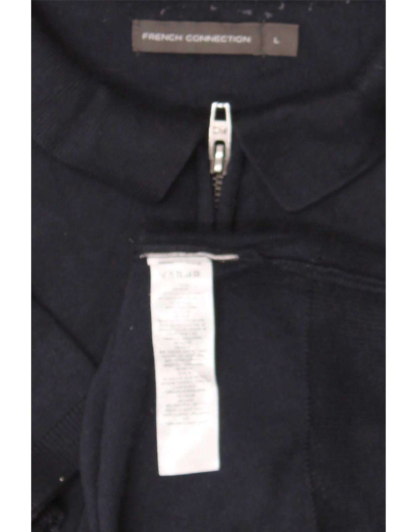 French Connection Mens Polo Shirt Large Navy Blue Viscose - Image 3