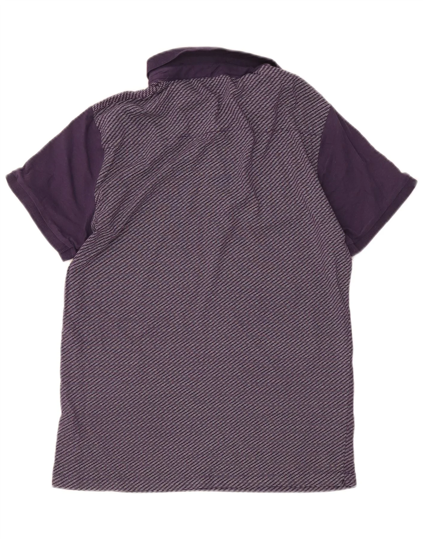 French Connection Mens Polo Shirt Large Purple Striped Cotton - Image 2