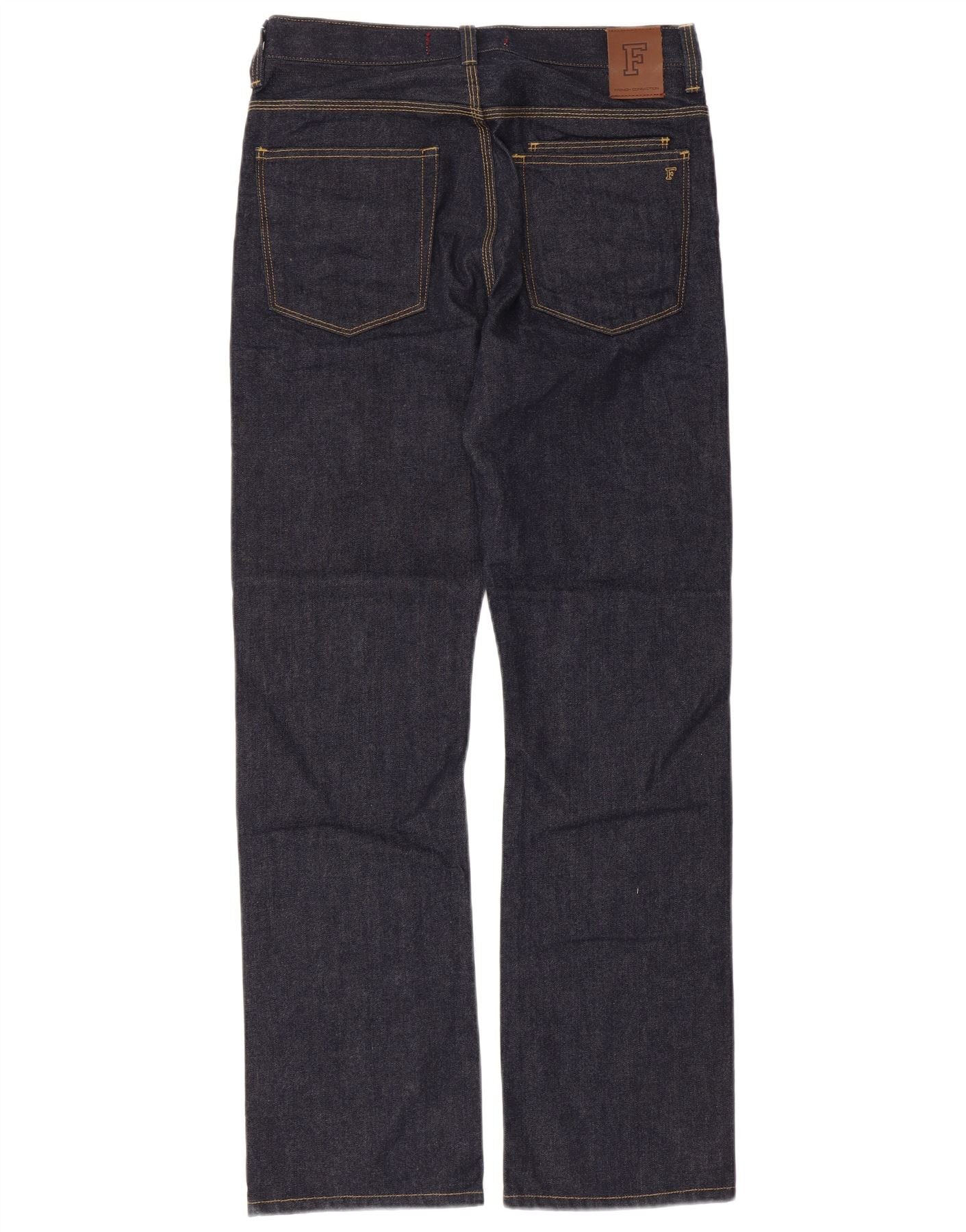 French Connection Mens Regular Straight Jeans W32 L32 Navy Blue Cotton - Image 2
