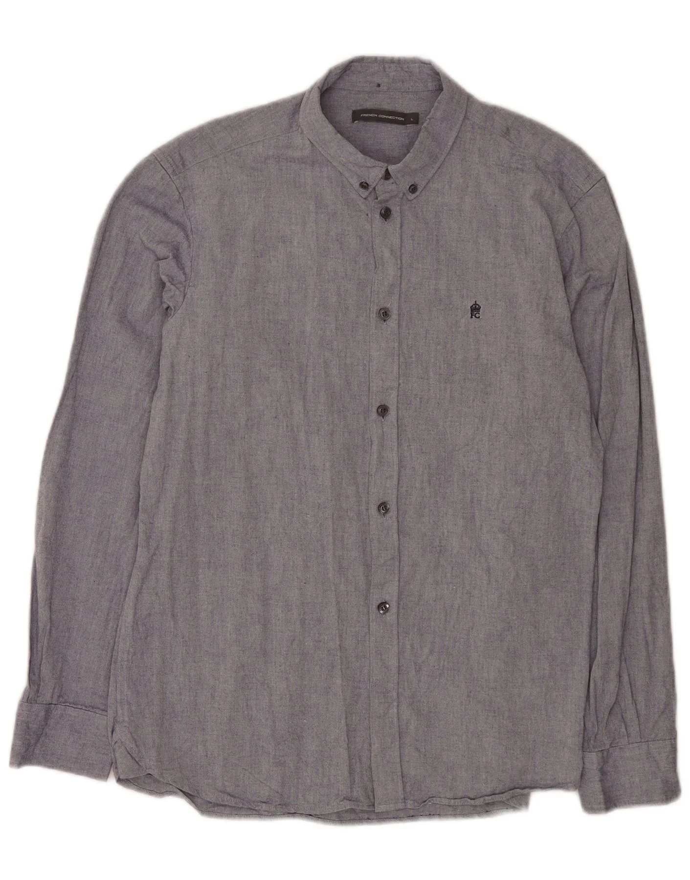 French Connection Mens Shirt Large Blue Cotton