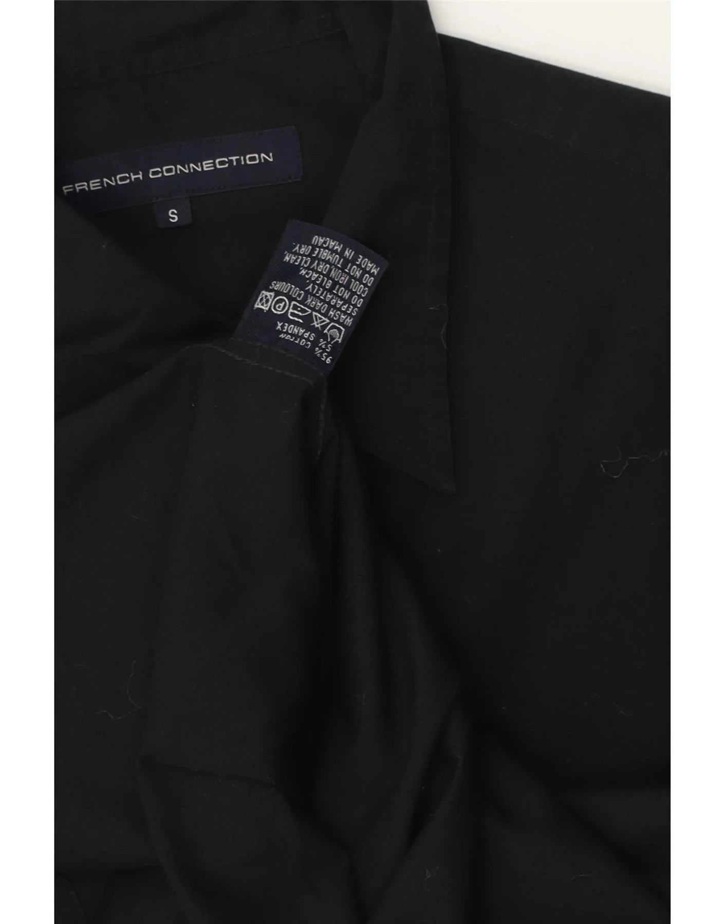 French Connection Mens Shirt Small Black Cotton - Image 3