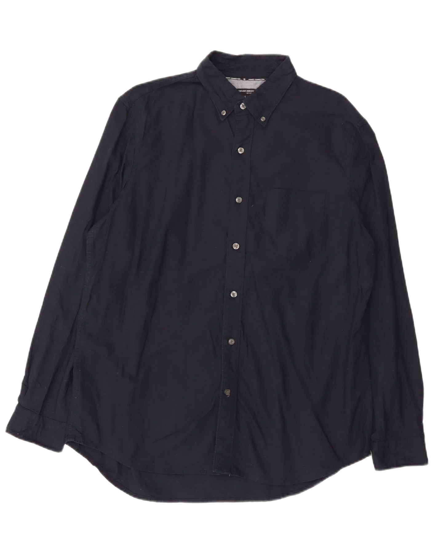 French Connection Mens Shirt XL Navy Blue Cotton