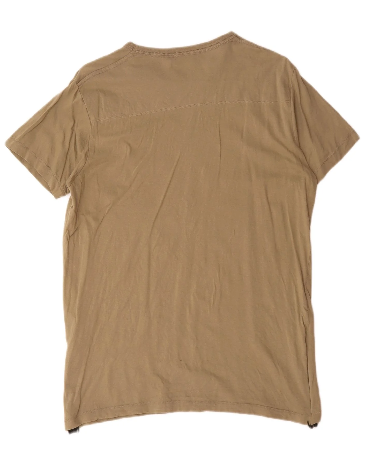 French Connection Mens T-Shirt Top Large Khaki Cotton - Image 2