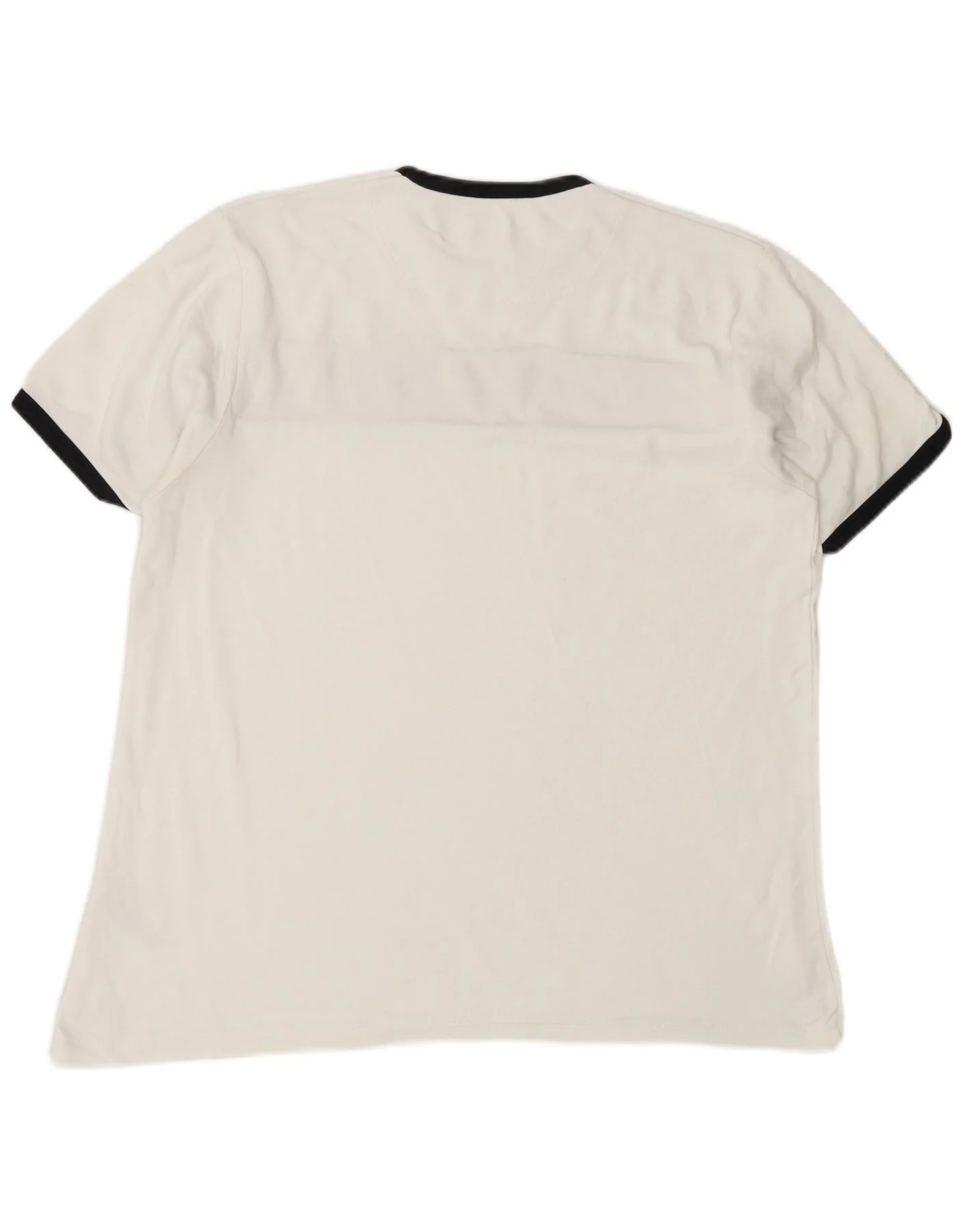 French Connection Mens T-Shirt Top Medium White Colourblock Cotton - Image 2