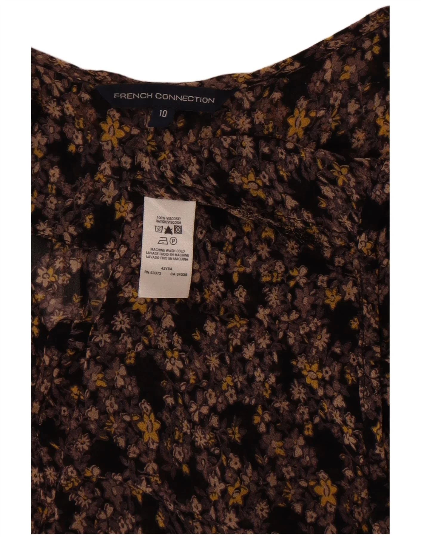 French Connection Womens See Through Shirt Blouse UK 10 Small Multicoloured - Image 3