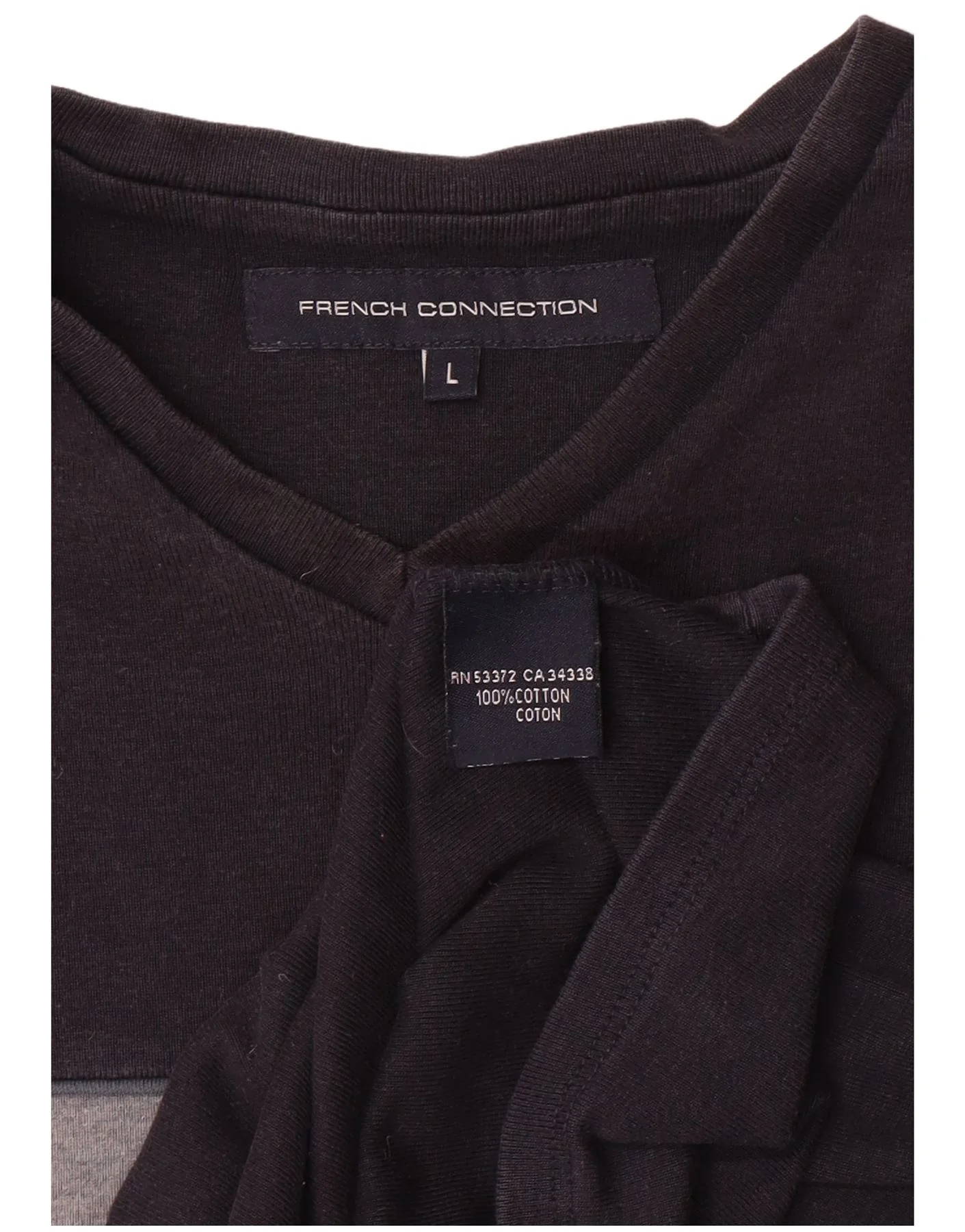 French Connection Womens Short Sleeve T-Shirt Top Large Navy Blue - Image 3