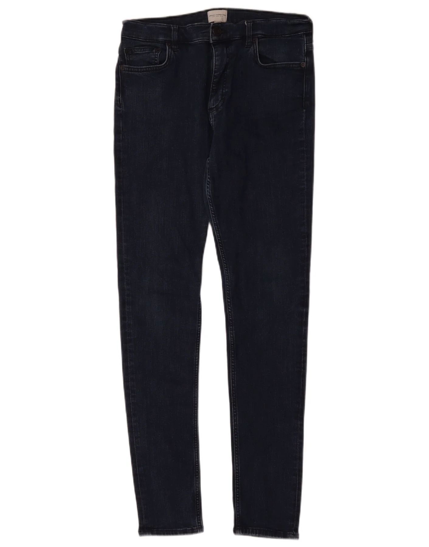 French Connection Womens Skinny Jeans UK 12 Medium W30 L30 Navy Blue Cotton