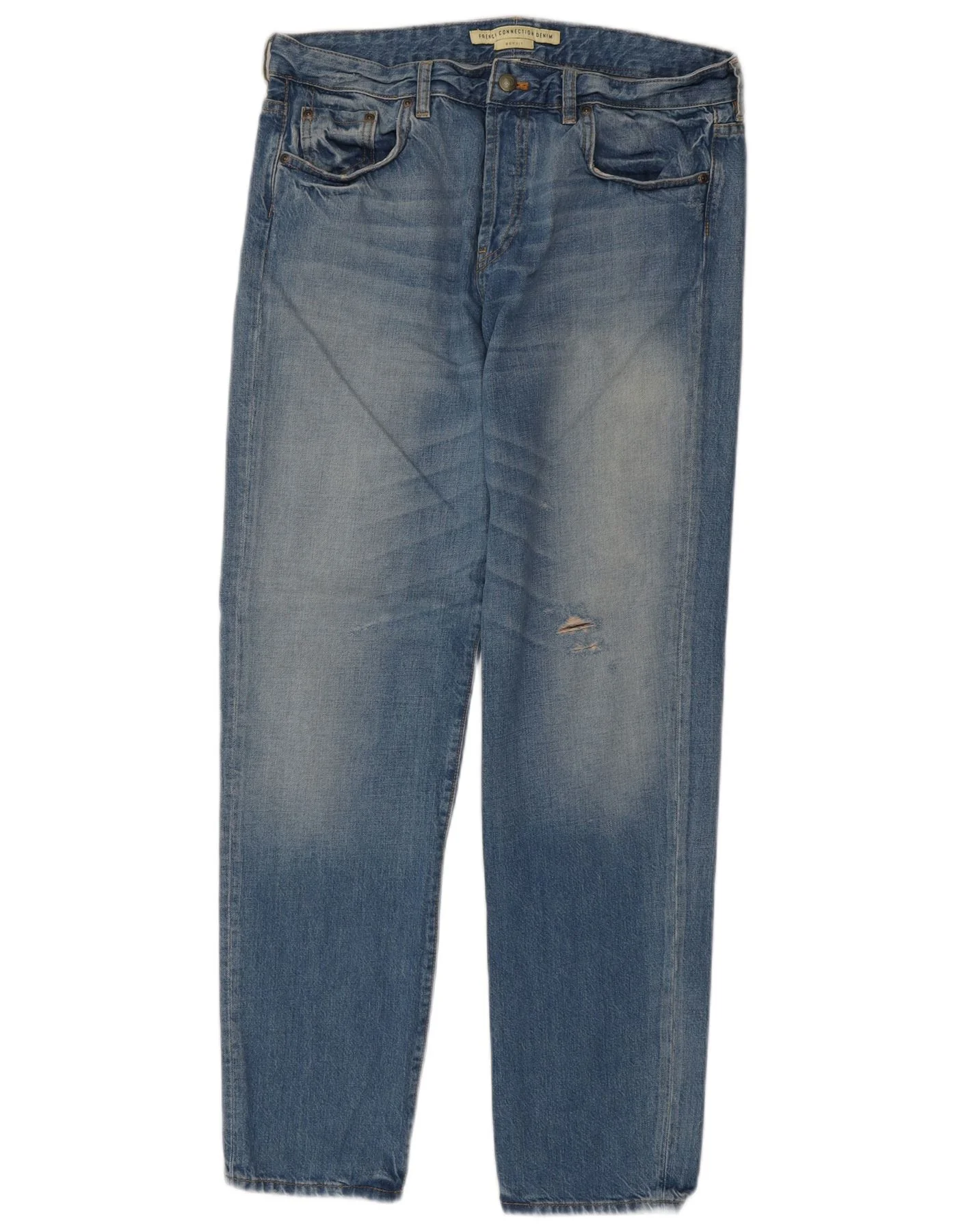 French Connection Womens Straight Jeans UK 14 Large W34 L32 Blue Cotton