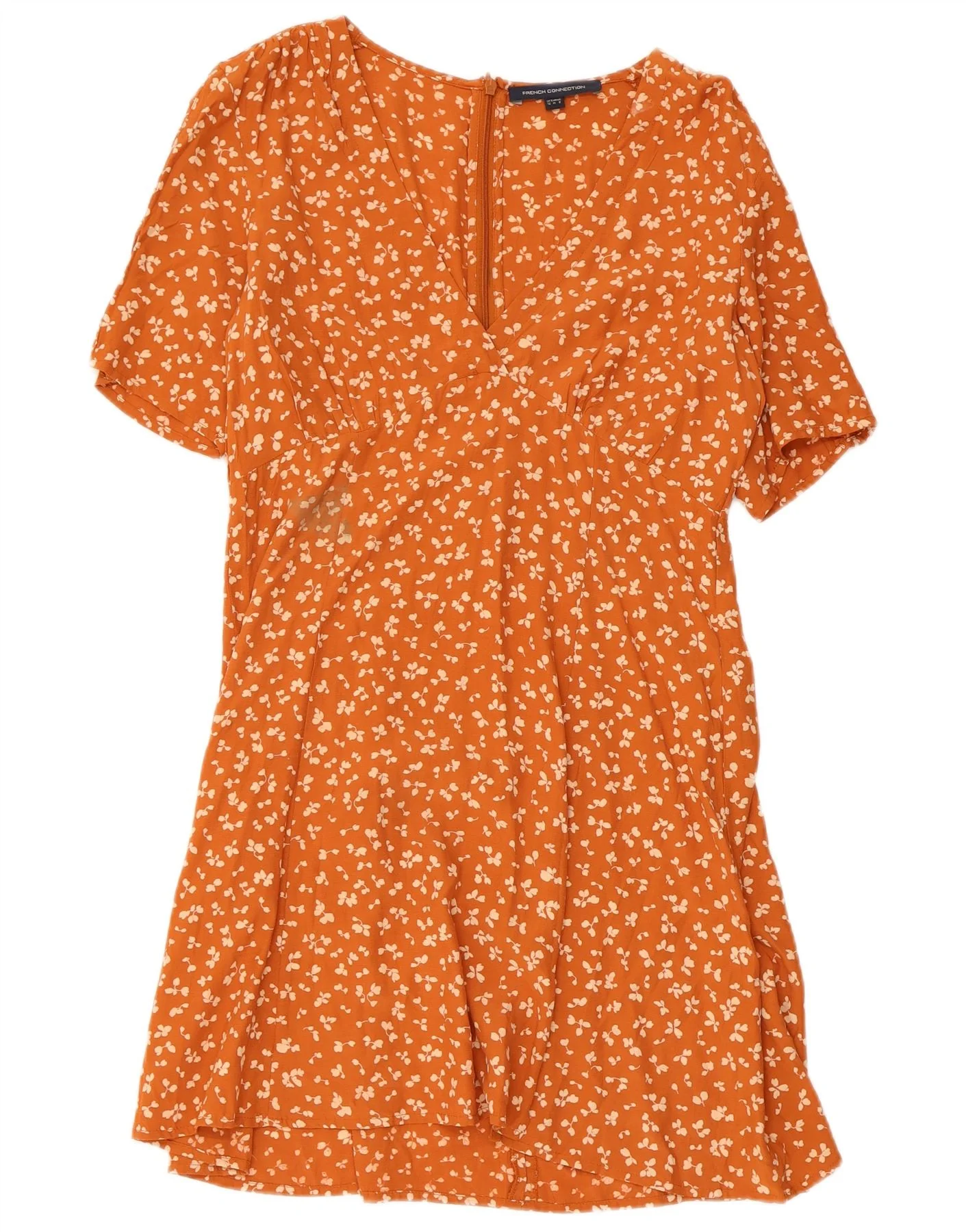 French Connection Womens Sundress UK 12 Medium Orange Floral Viscose