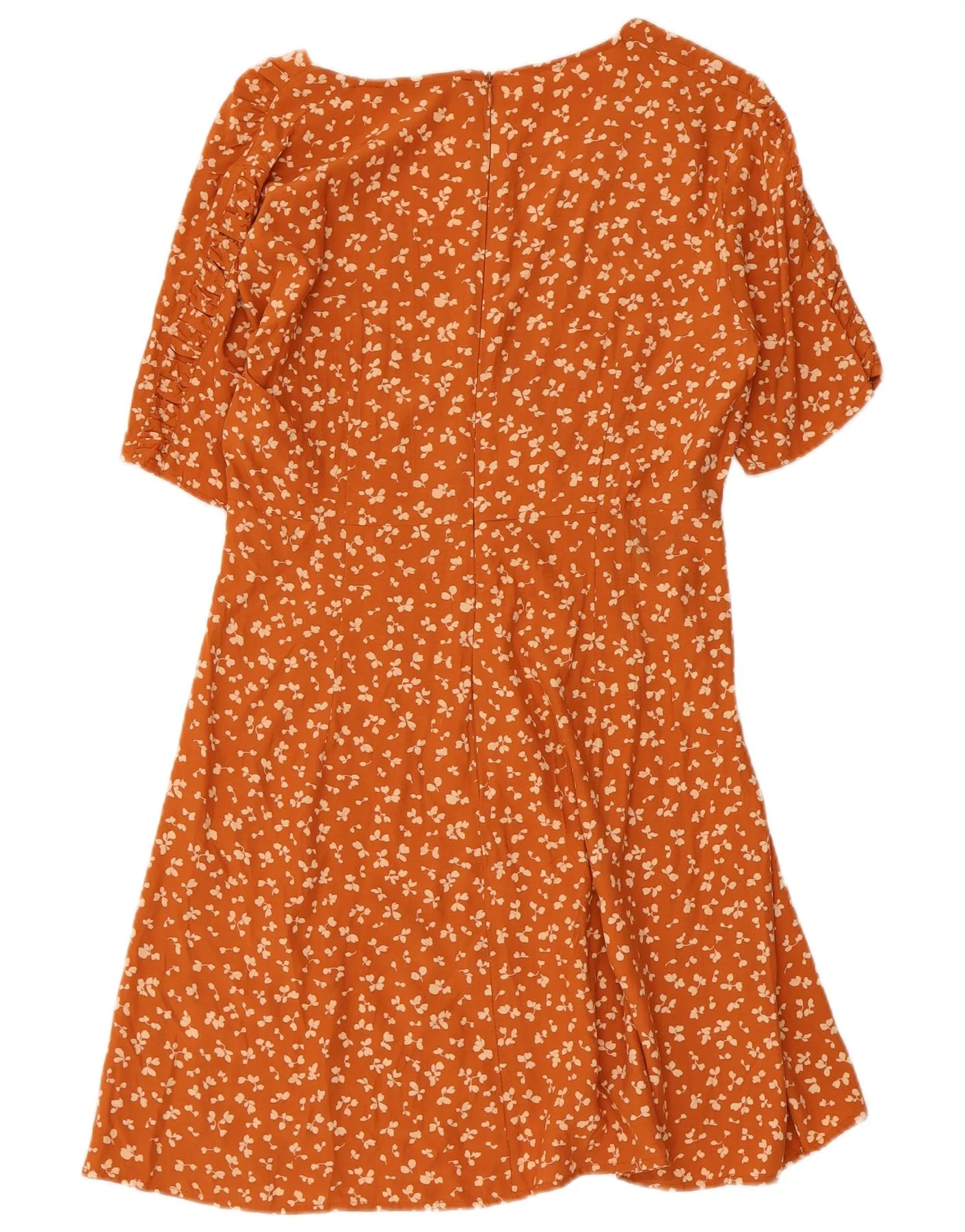 French Connection Womens Sundress UK 12 Medium Orange Floral Viscose - Image 2