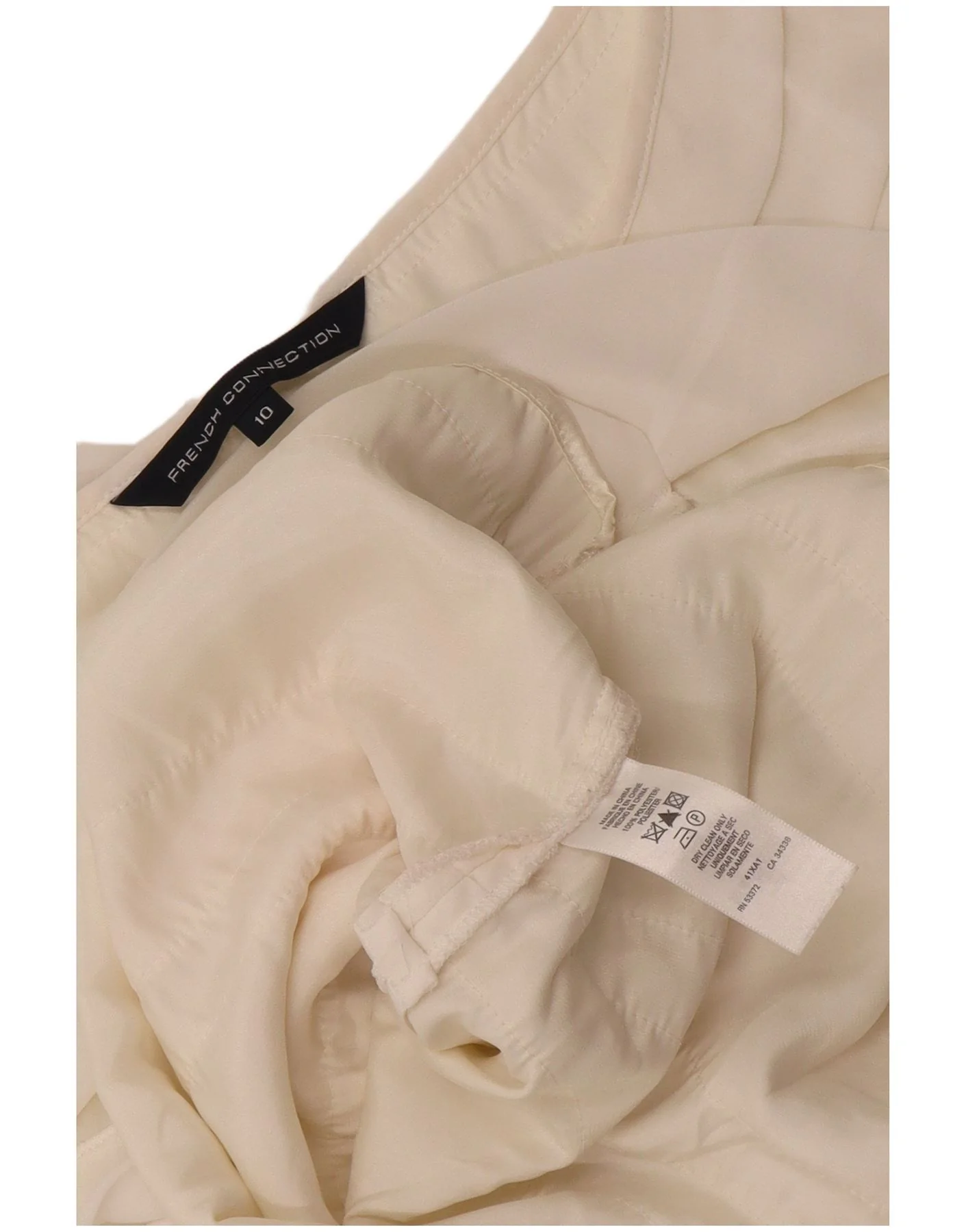 French Connection Womens Tiered Dress UK 10 Small White Polyester - Image 3