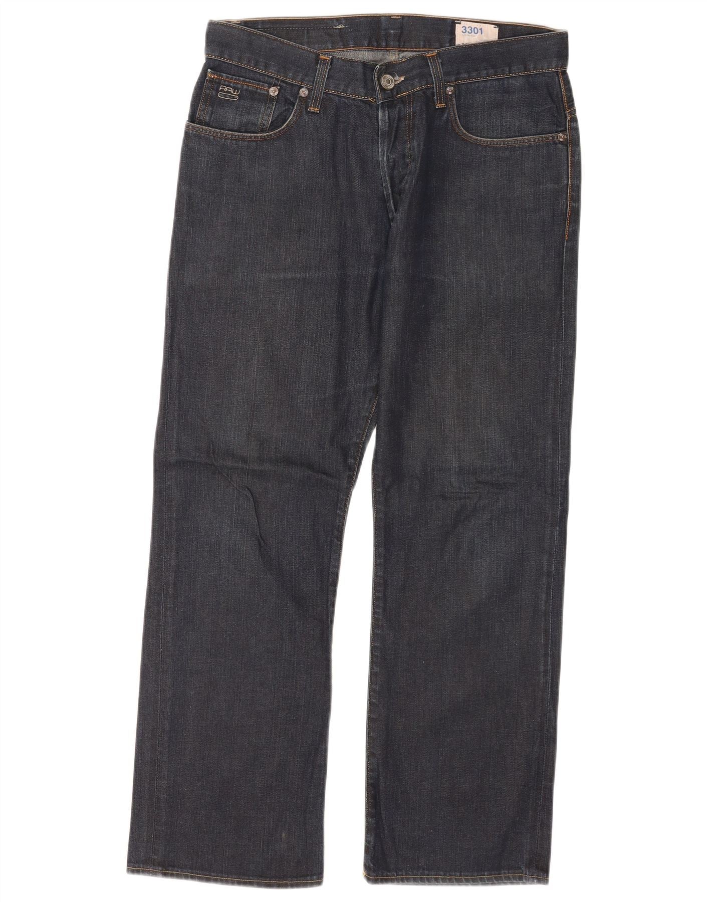 G-Star Mens 3301 Loose Jeans W31 L30 Navy Blue Cotton