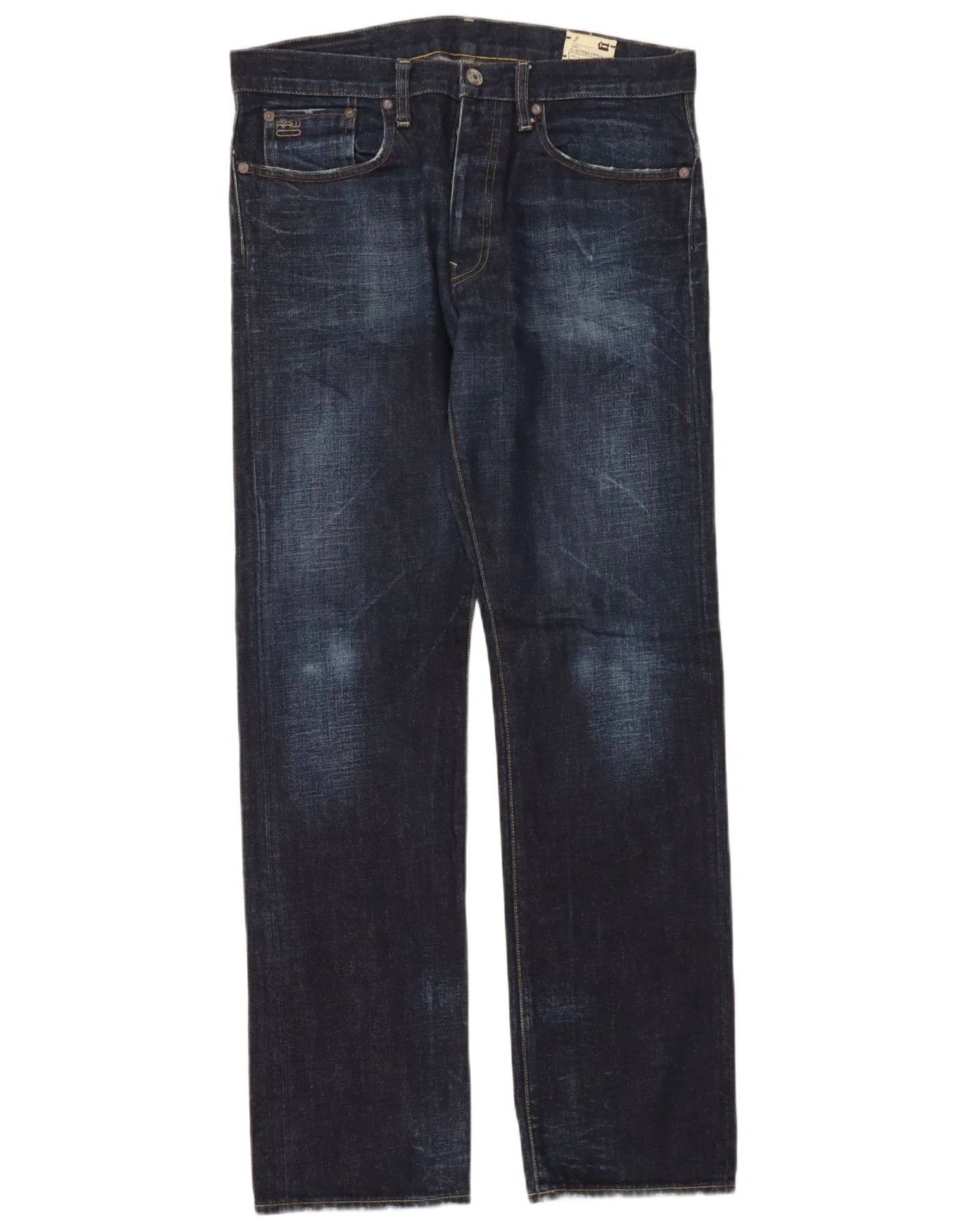 G-Star Mens 3301 Straight Jeans W34 L34 Navy Blue