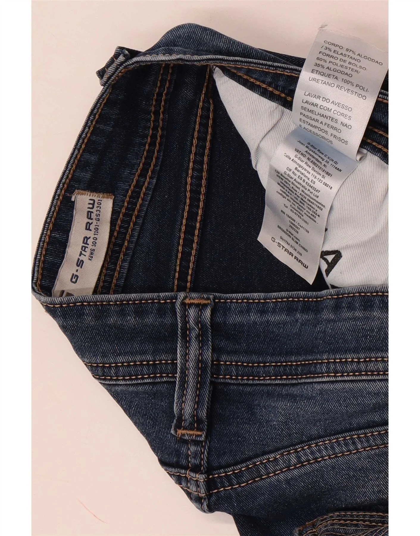 G-Star Mens Bronson Slim Jeans W34 L29 Blue Cotton - Image 4