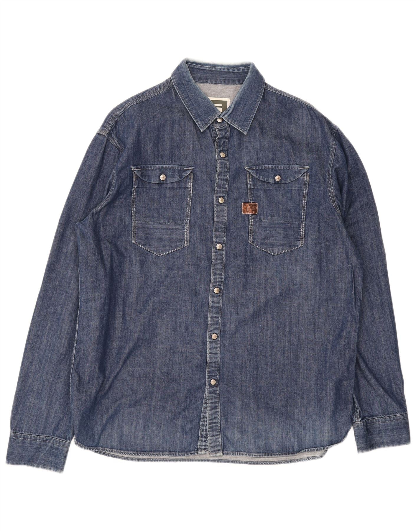 G-Star Mens Denim Shirt 2XL Blue Cotton