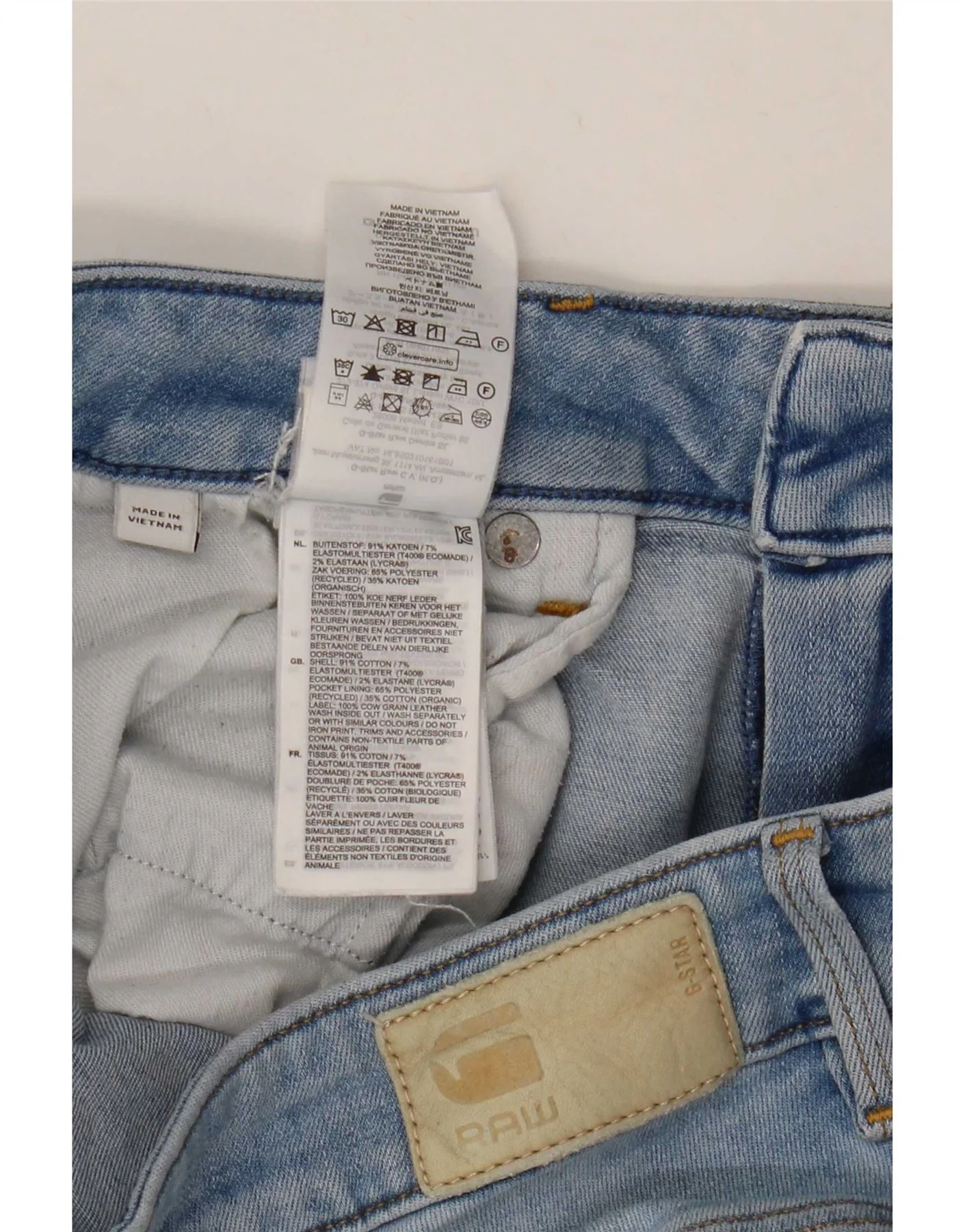 G-Star Mens Distressed Skinny Jeans W34 L32 Blue Cotton - Image 3