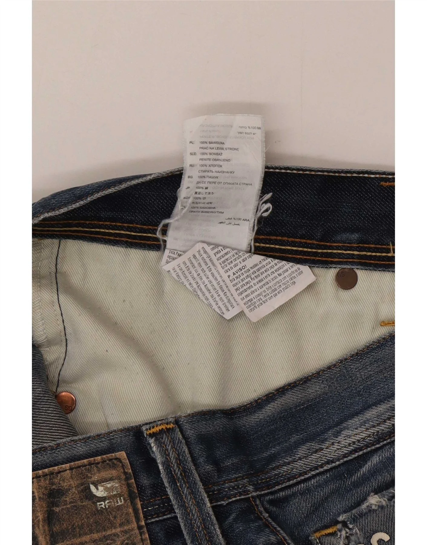 G-Star Mens Distressed Straight Jeans W33 L32 Blue Cotton - Image 4