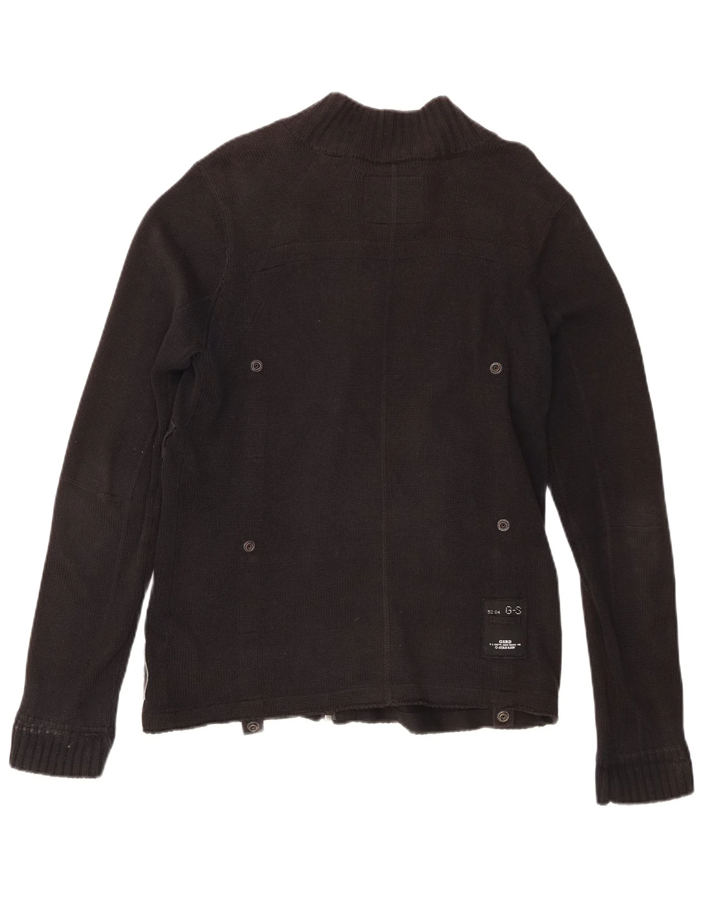 G-Star Mens Full Zip Cardigan Sweater Medium Black Cotton - Image 2