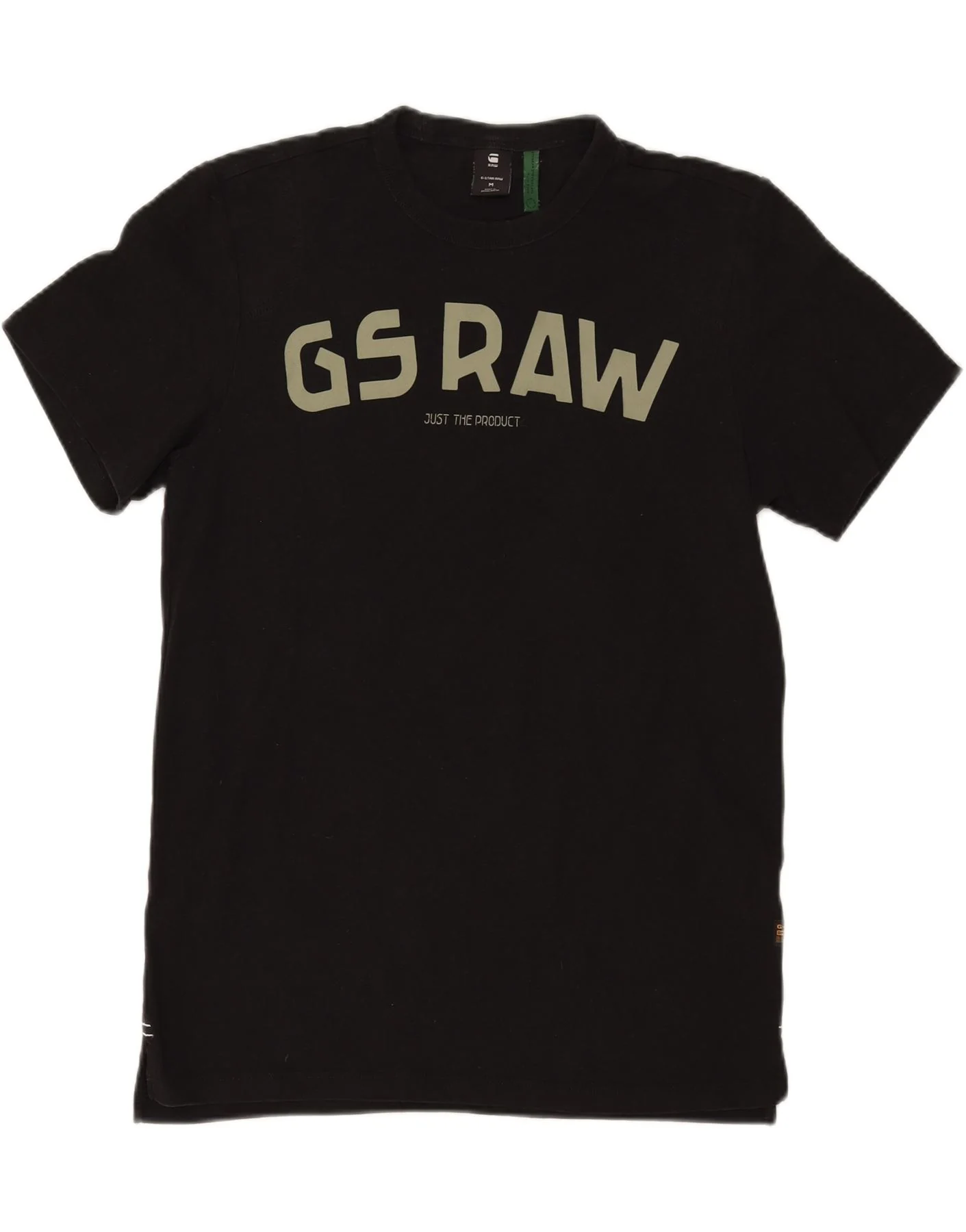 G-STAR Mens Graphic T-Shirt Top Medium Black Cotton