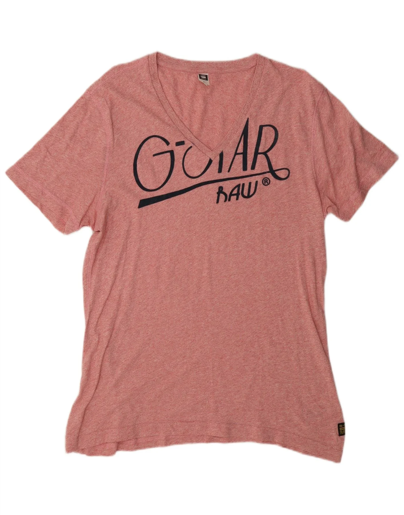 G-Star Mens Graphic T-Shirt Top XL Pink Cotton