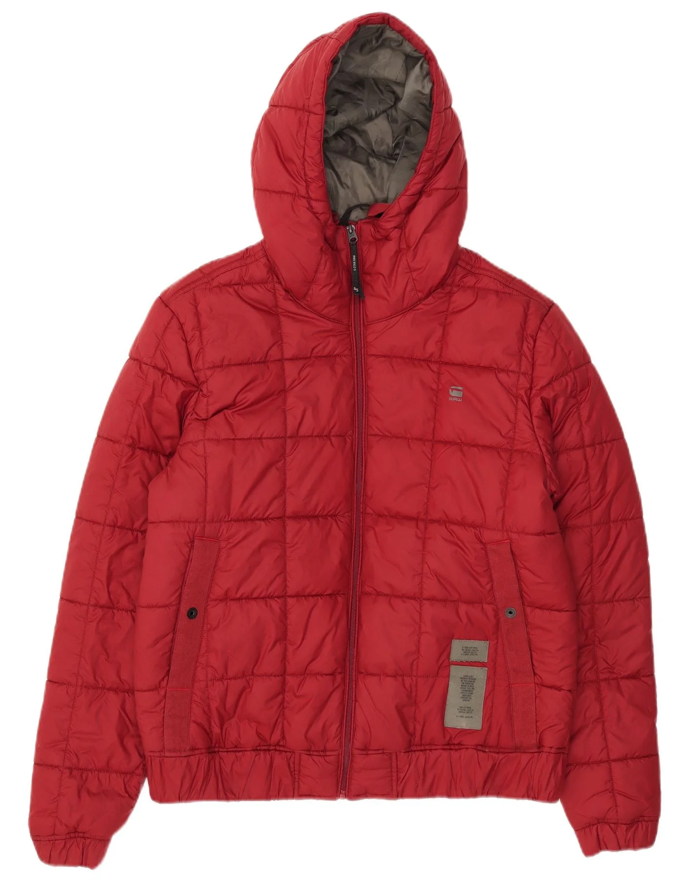 G-Star Mens Hooded Padded Jacket UK 40 Large Red Polyester