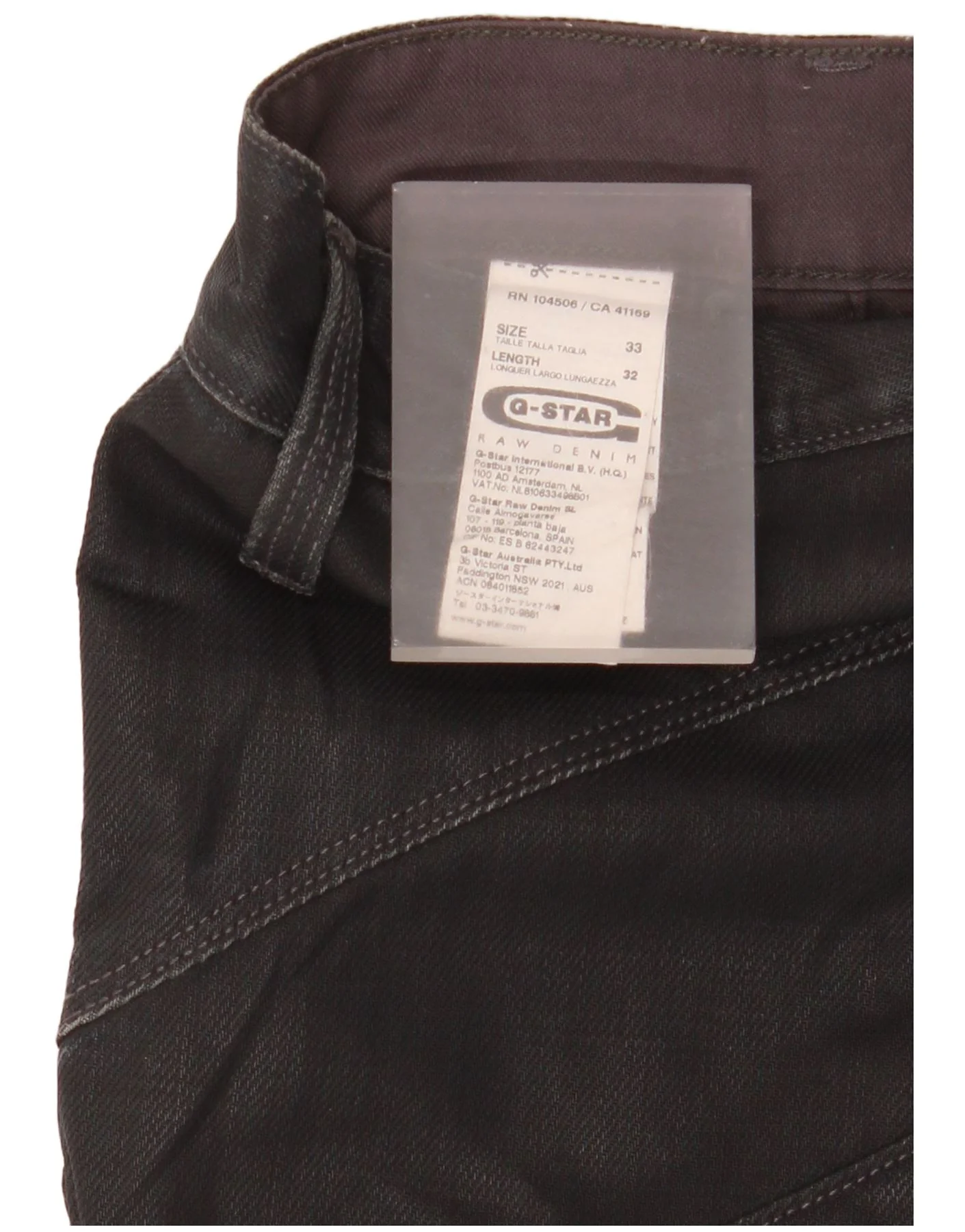 G-Star Mens Slim Cargo Trousers W33 L32 Black Cotton - Image 5