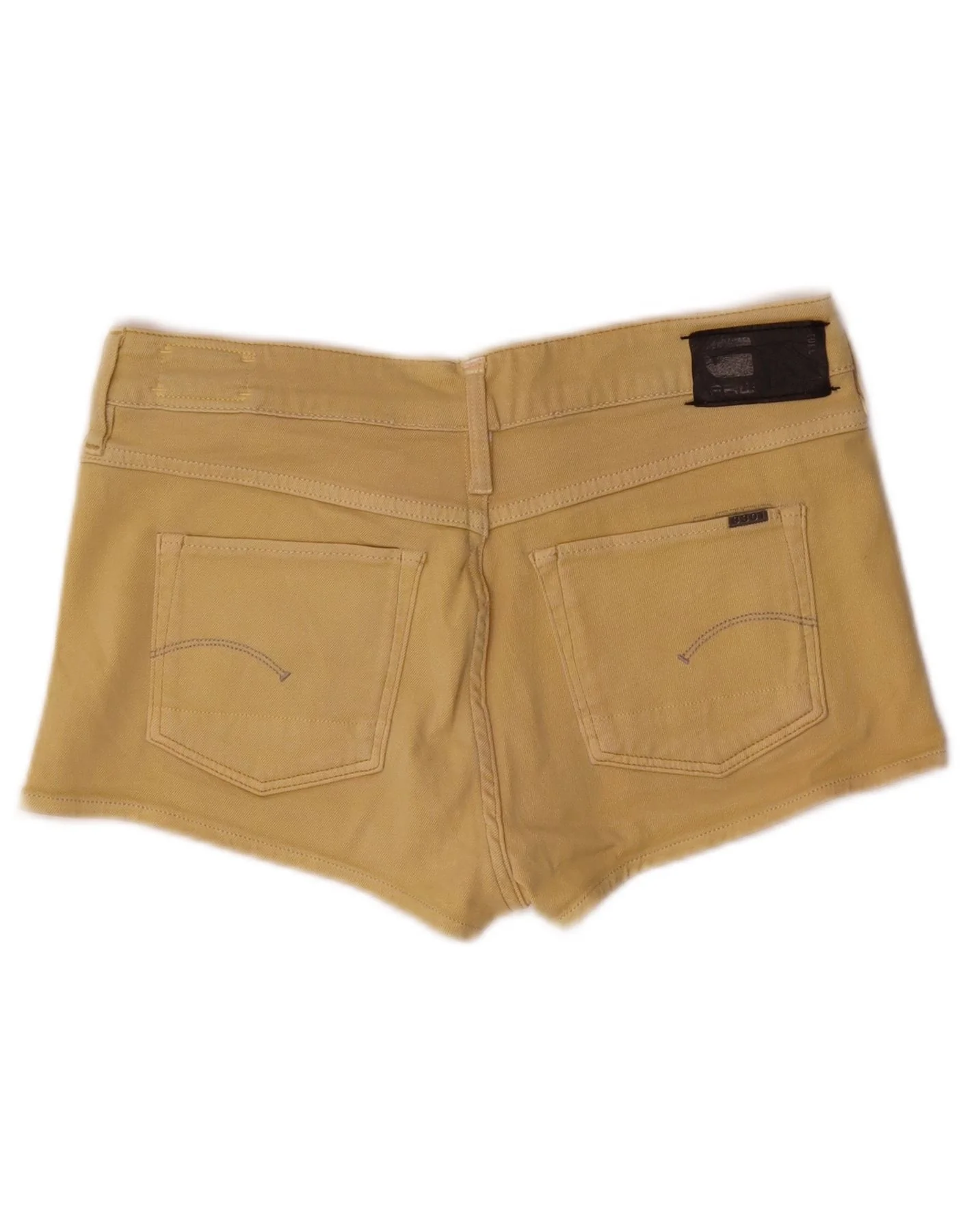 G-Star Womens 3301 Denim Hot Pants W26 Small Yellow Cotton - Image 2