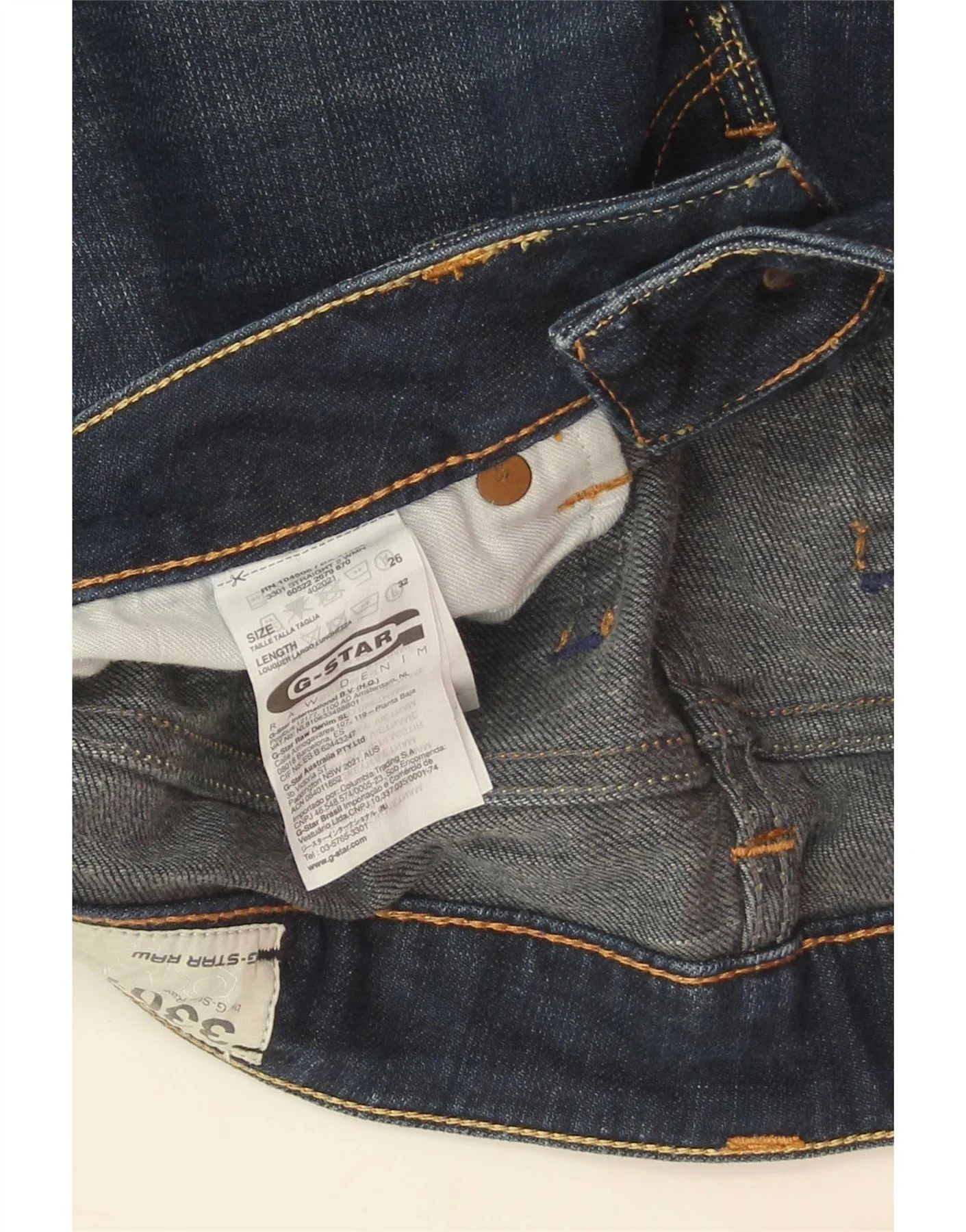 G-Star Womens 3301 Slim Jeans W26 L32 Blue Cotton - Image 4