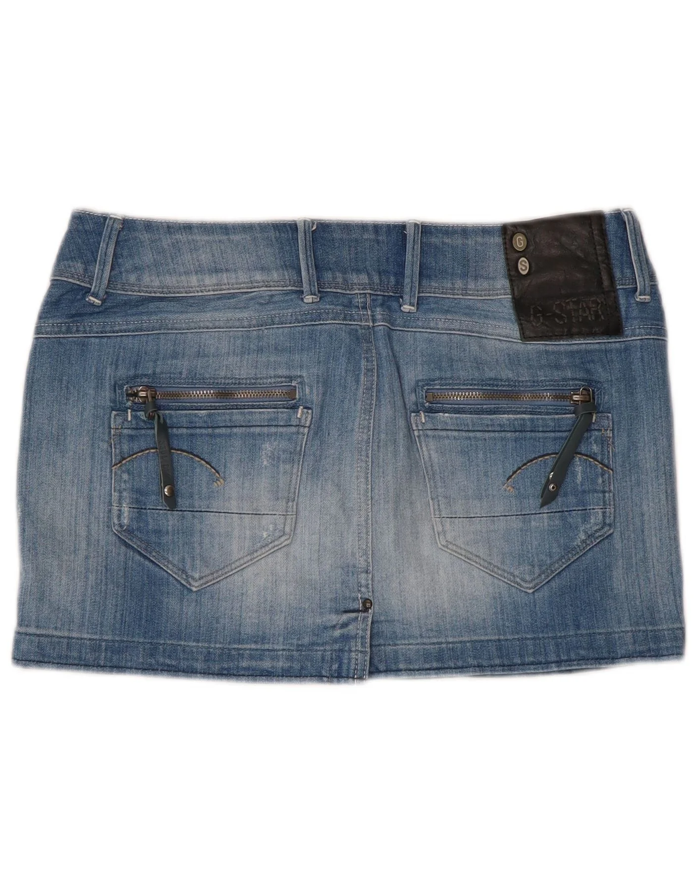 G-Star Womens Low Waist Distressed Denim Skirt W27 Small Blue Cotton - Image 2