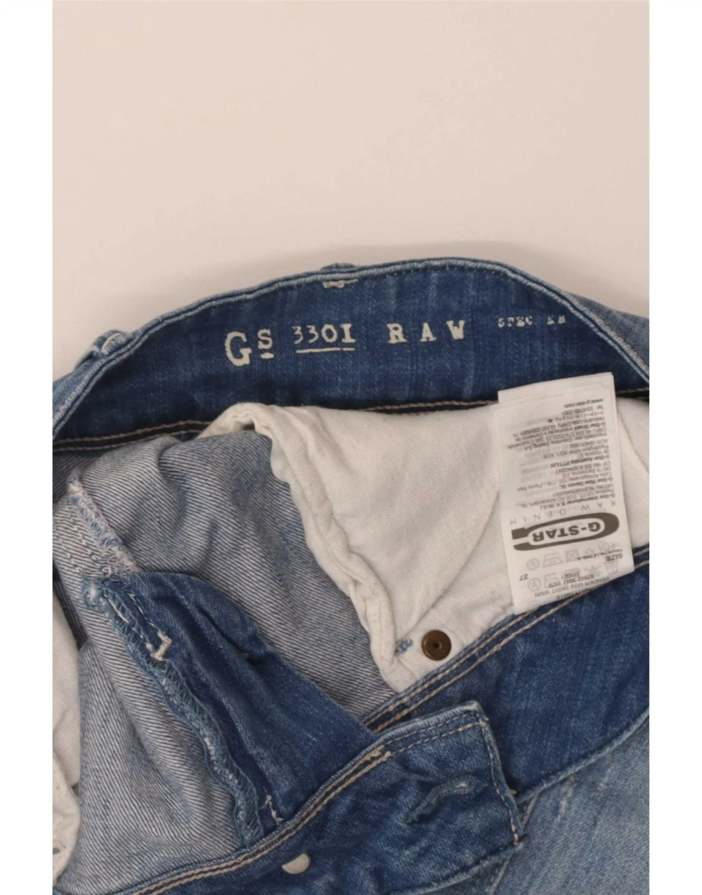 G-Star Womens Low Waist Distressed Denim Skirt W27 Small Blue Cotton - Image 3
