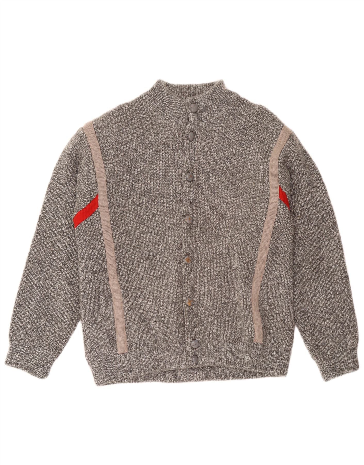 Gabriella Frattini Mens Cardigan Sweater IT 52 Large Grey Flecked