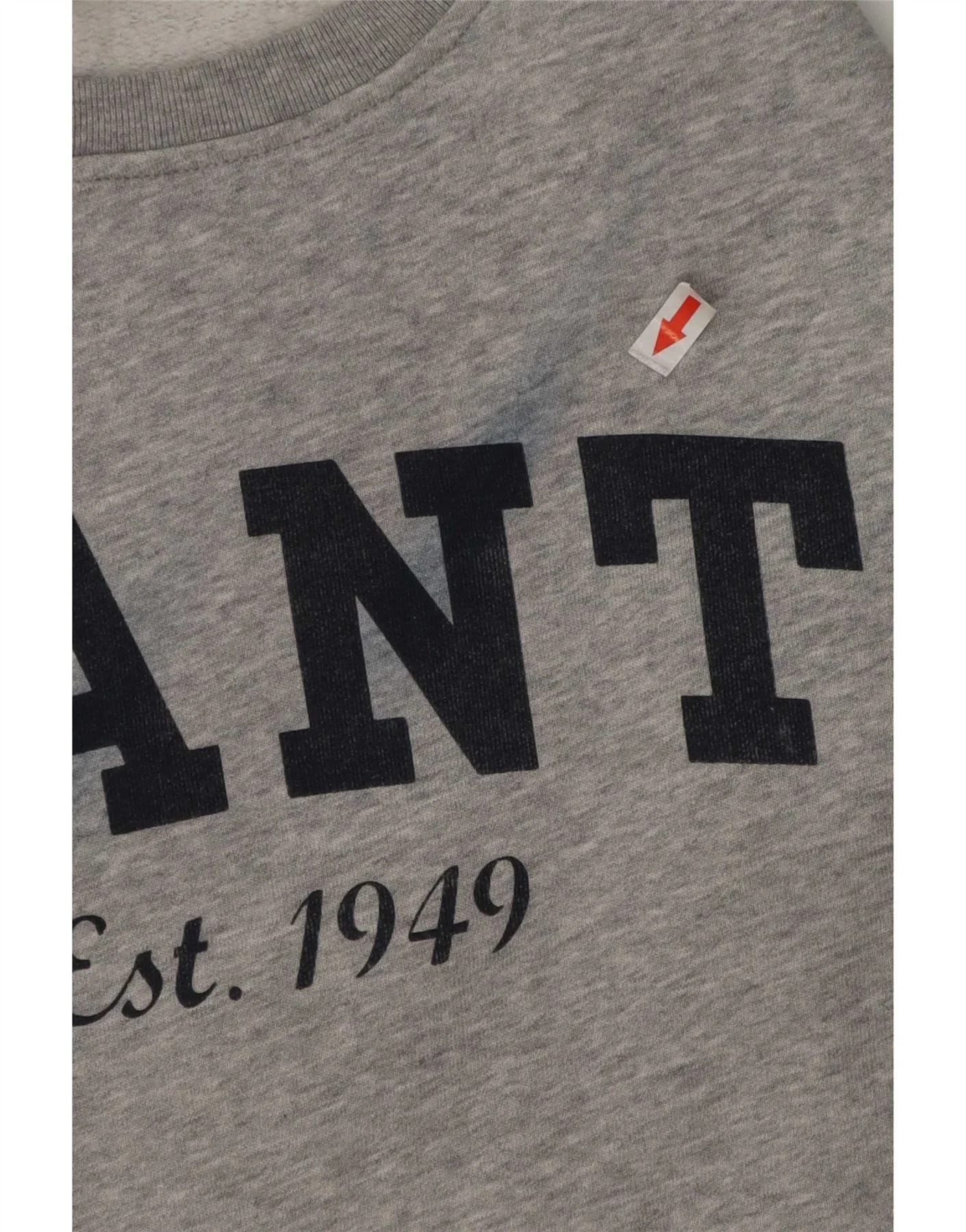 Gant Mens Graphic Sweatshirt Jumper Small Grey Flecked Cotton - Image 3