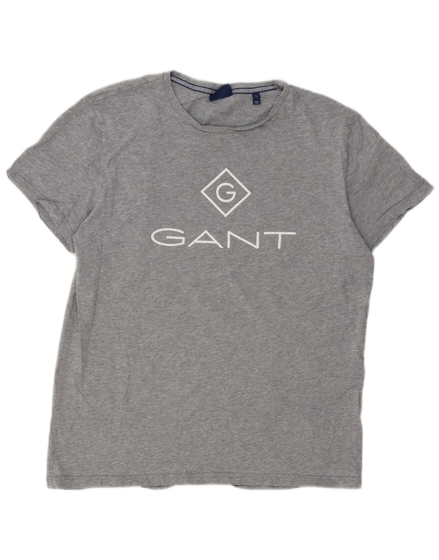 Gant Mens Graphic T-Shirt Top Large Grey Cotton