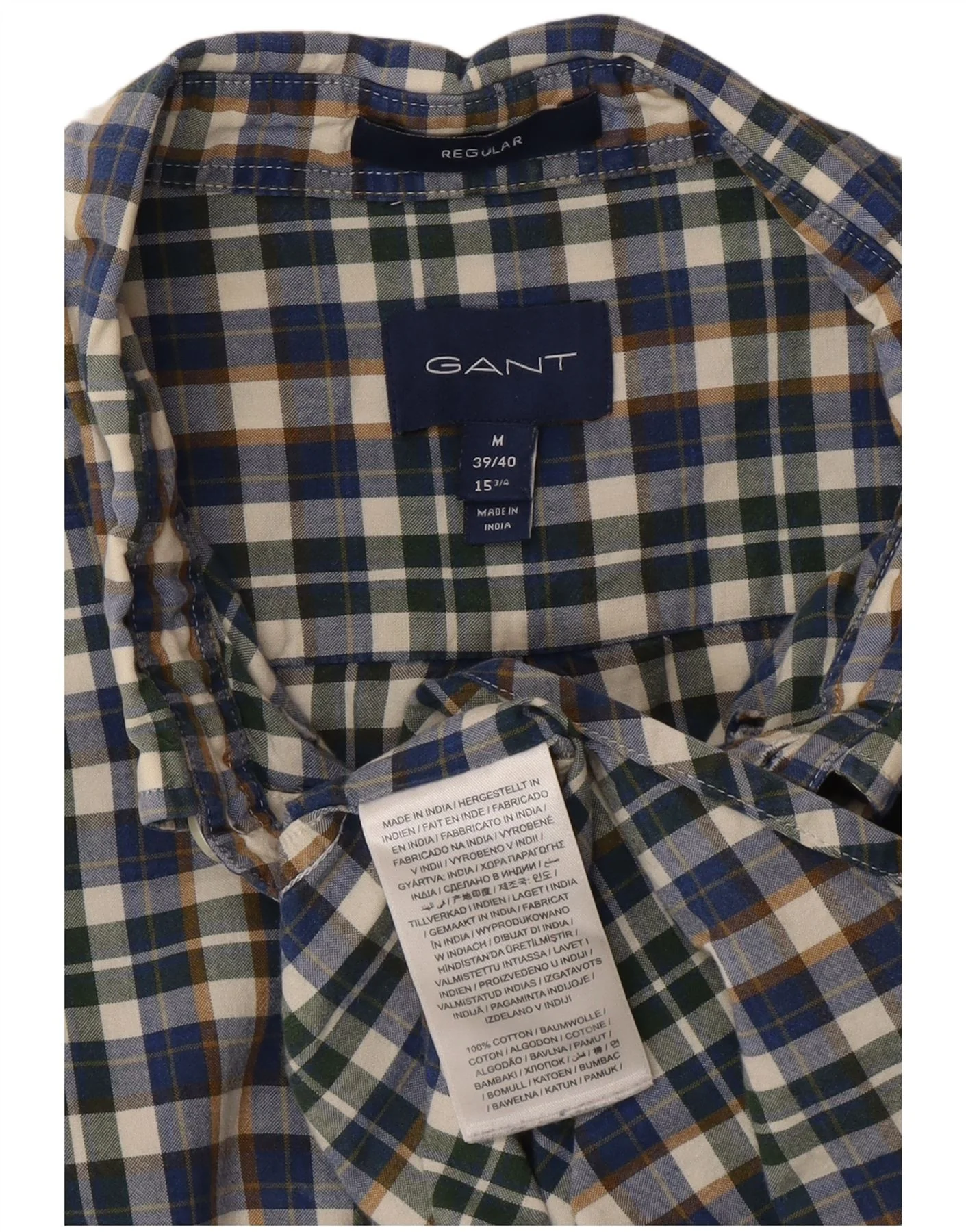 Gant Mens Regular Fit Shirt Size 15 1/2 39/40 Medium Multicoloured Check - Image 3