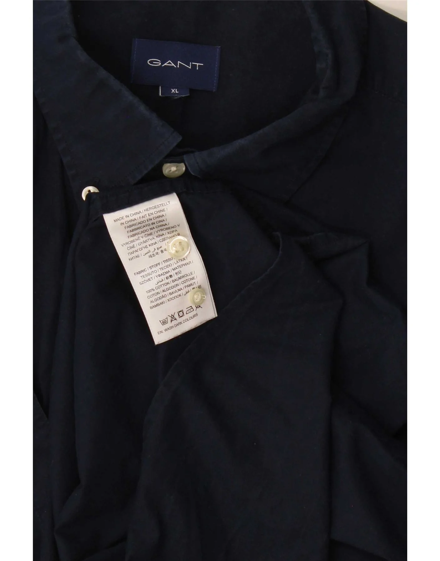 Gant Mens Regular Shirt XL Navy Blue Cotton - Image 3