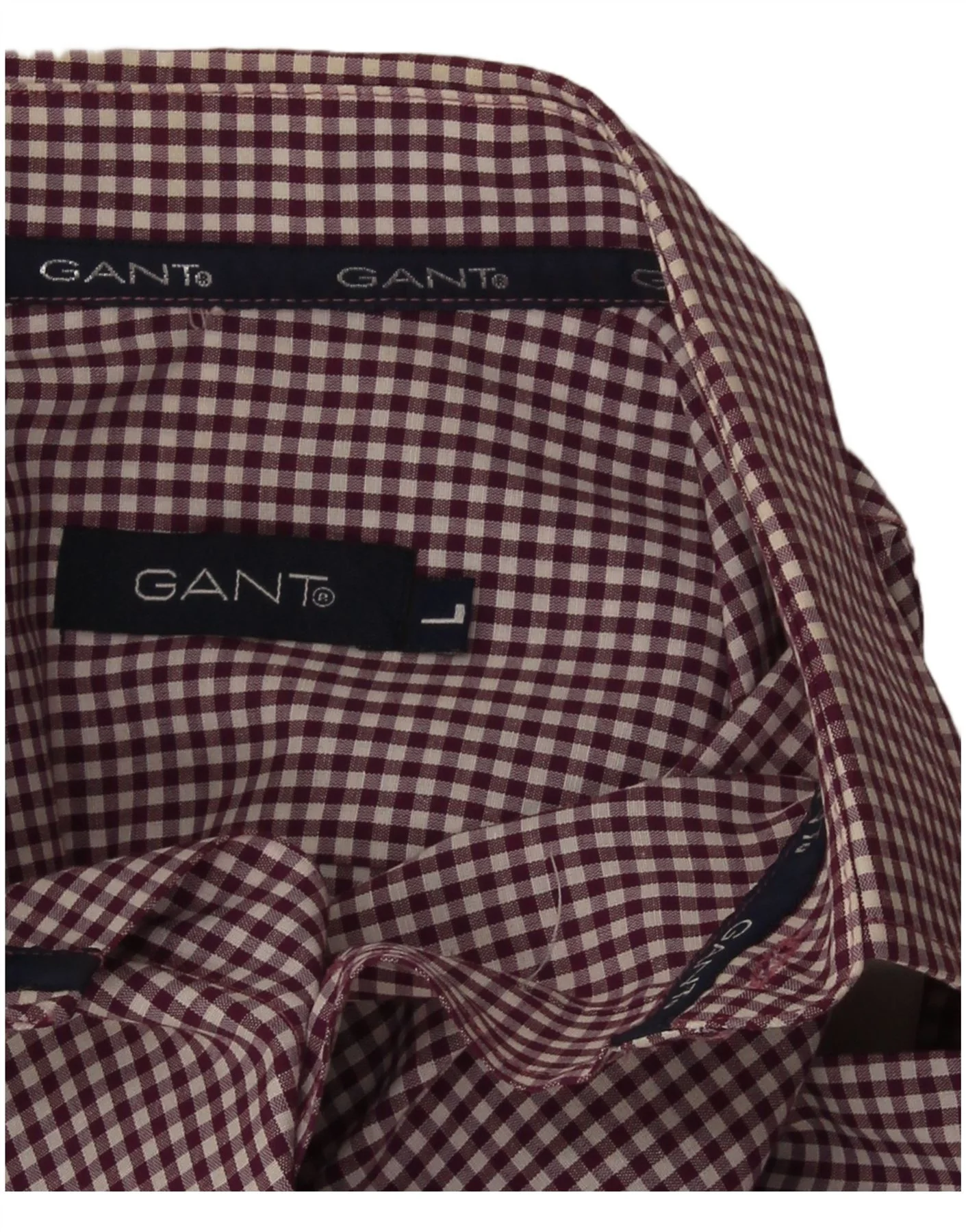 Gant Mens Shirt Large Burgundy Gingham - Image 3