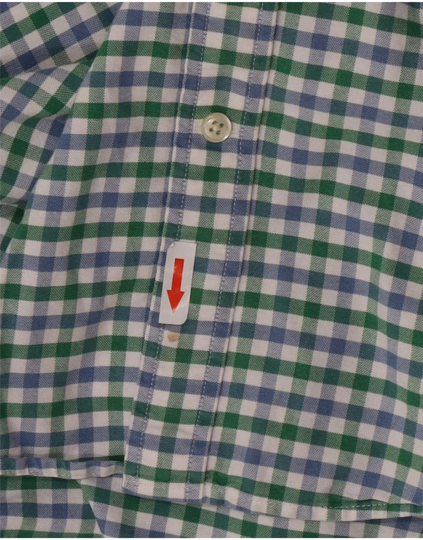 Gant Mens Short Sleeve Regular Fit Shirt Size 18 45/46 2XL Green Gingham - Image 3