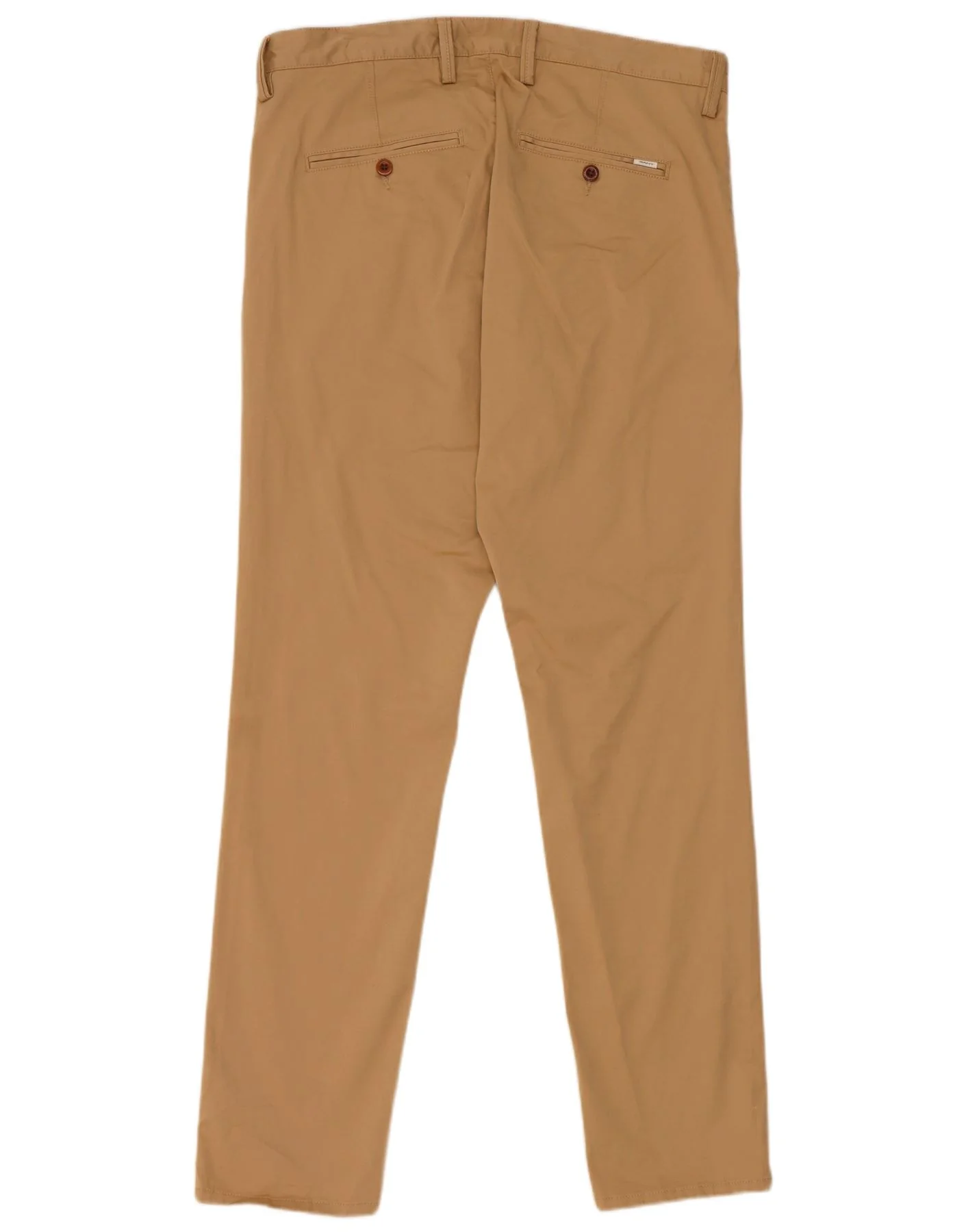 Gant Mens Slim Fit Chino Trousers W34 L32 Beige Cotton - Image 2