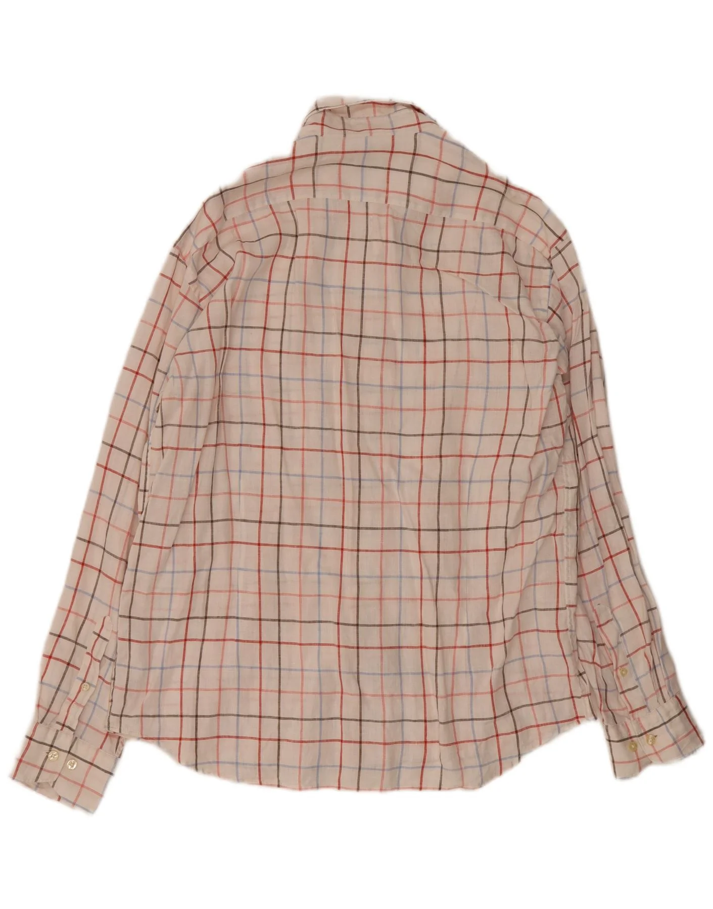 Gant Mens Slim Fit Shirt XL White Check Linen - Image 2