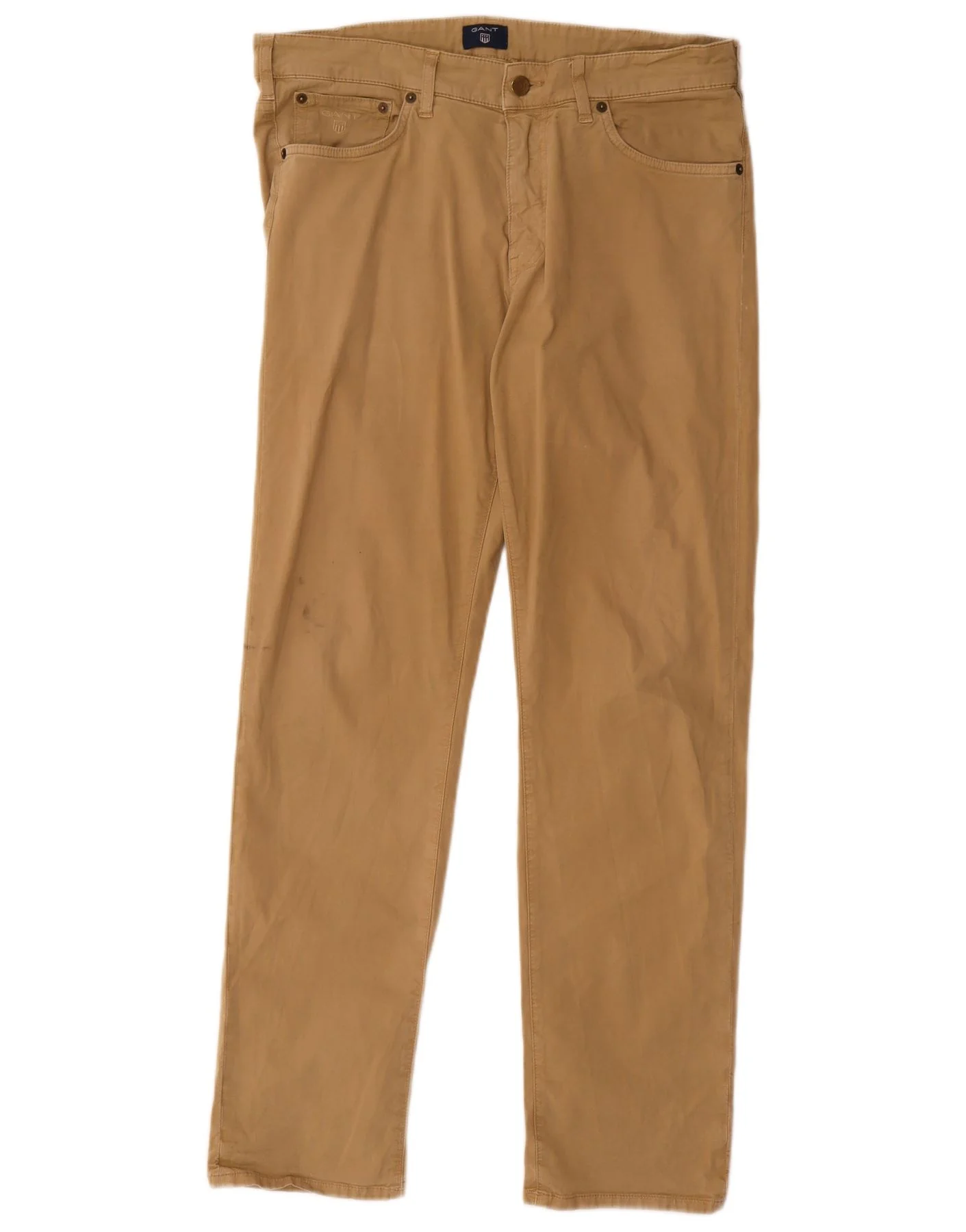 Gant Mens Straight Casual Trousers W32 L32 Beige