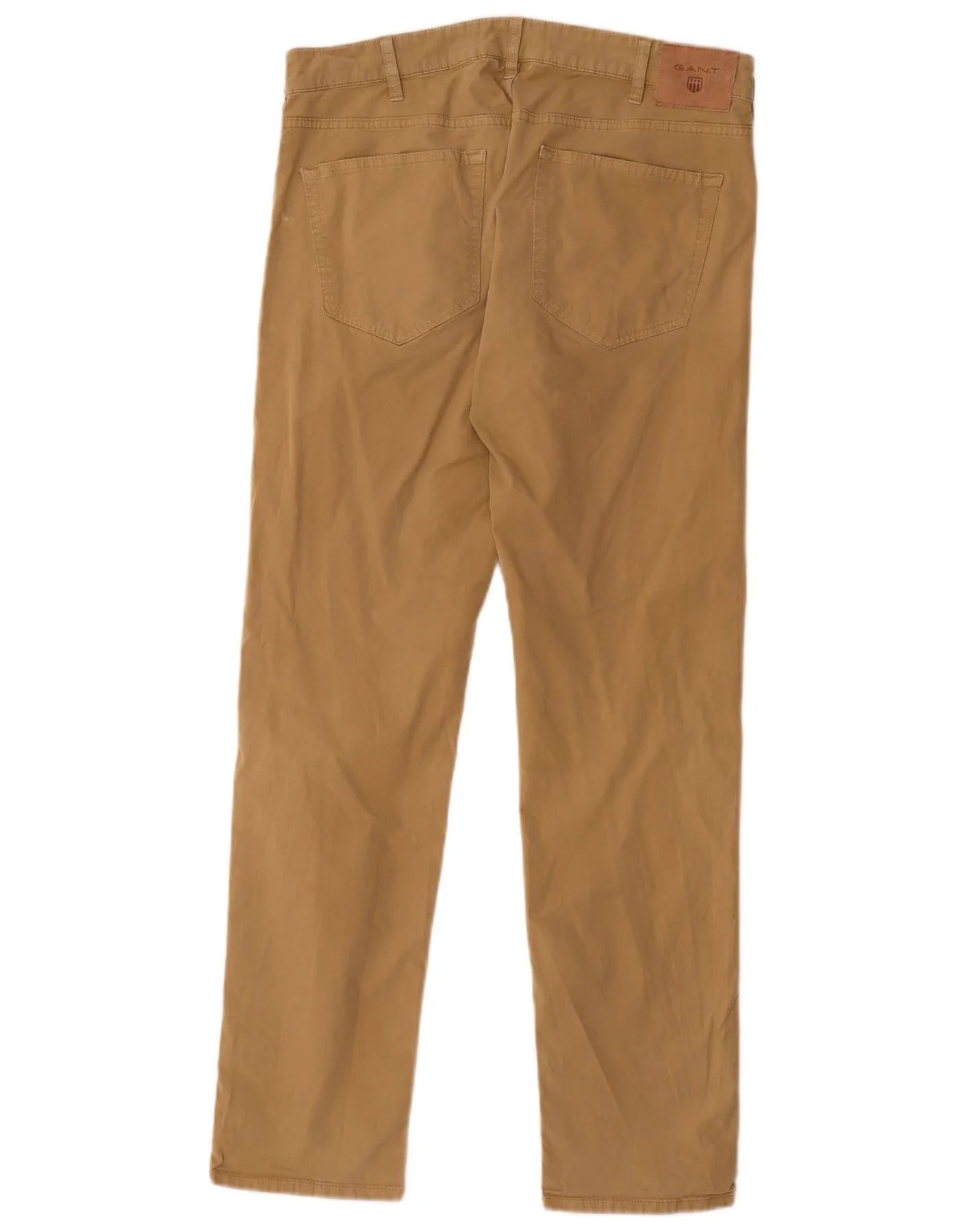 Gant Mens Straight Casual Trousers W32 L32 Beige - Image 2
