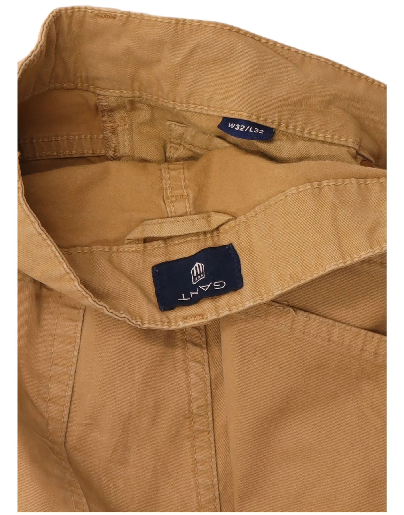 Gant Mens Straight Casual Trousers W32 L32 Beige - Image 4