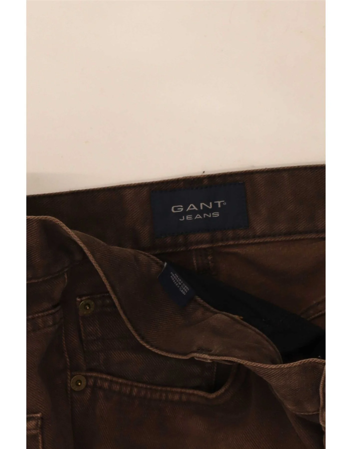 Gant Mens Straight Casual Trousers W36 L28 Brown Cotton - Image 4