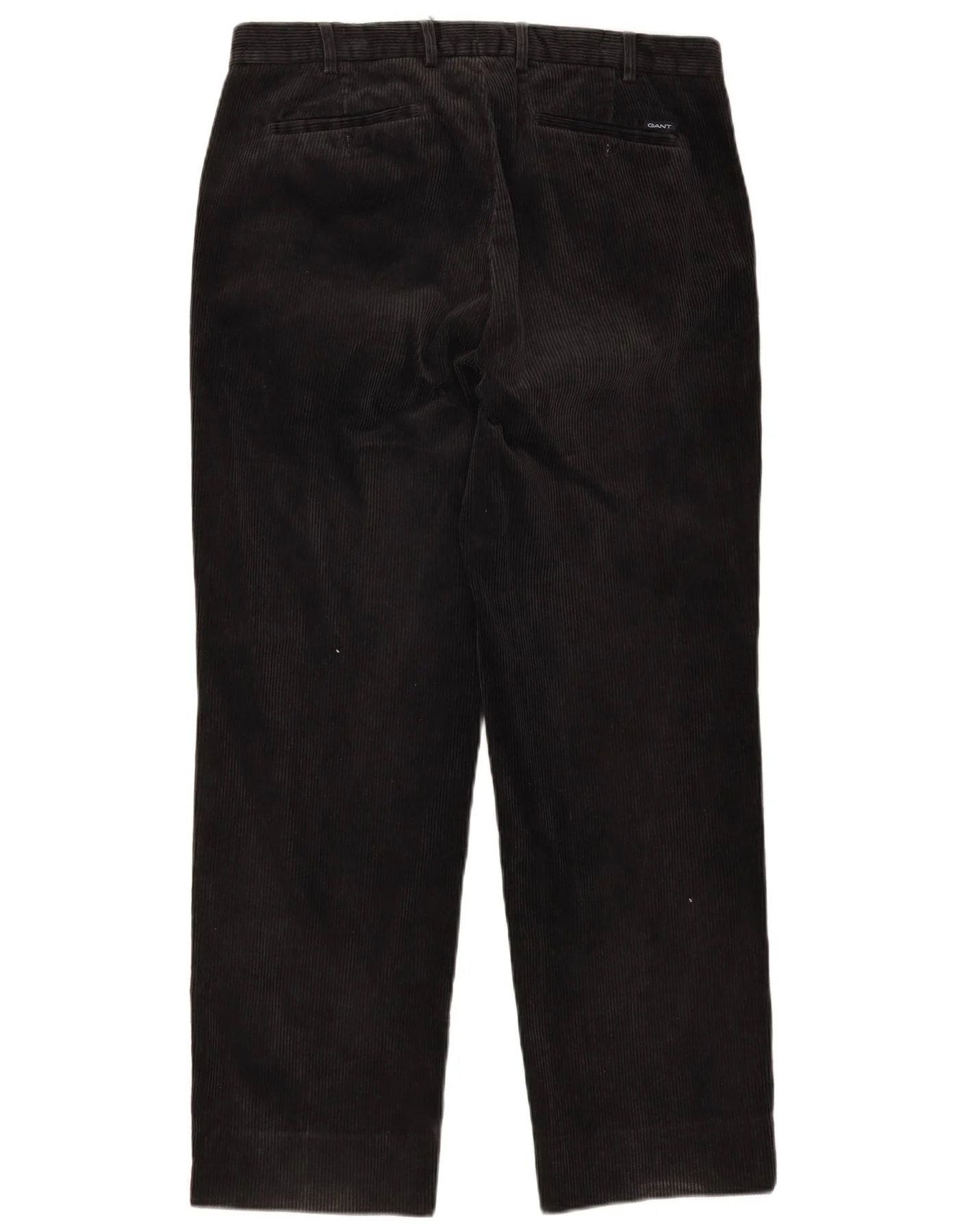 Gant Mens Straight Corduroy Trousers W36 L32 Black Cotton - Image 2