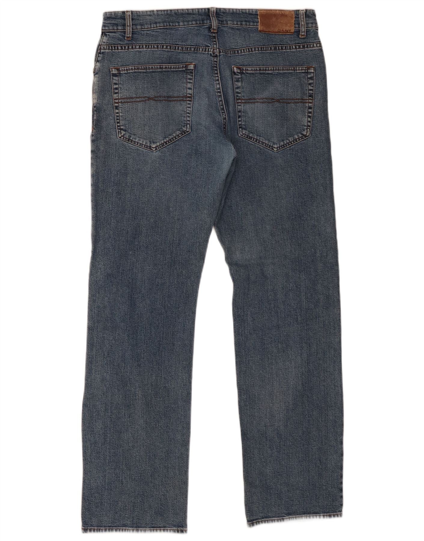 Gant Mens Straight Jeans W34 L32 Blue Cotton - Image 2