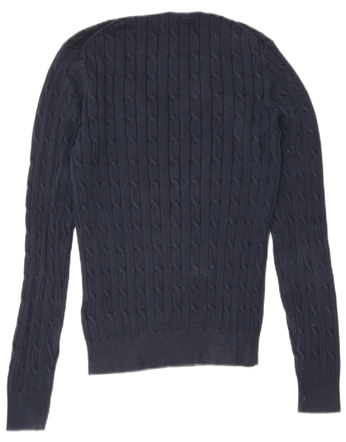 Gant Mens V-Neck Jumper Sweater Small Navy Blue Cotton - Image 2