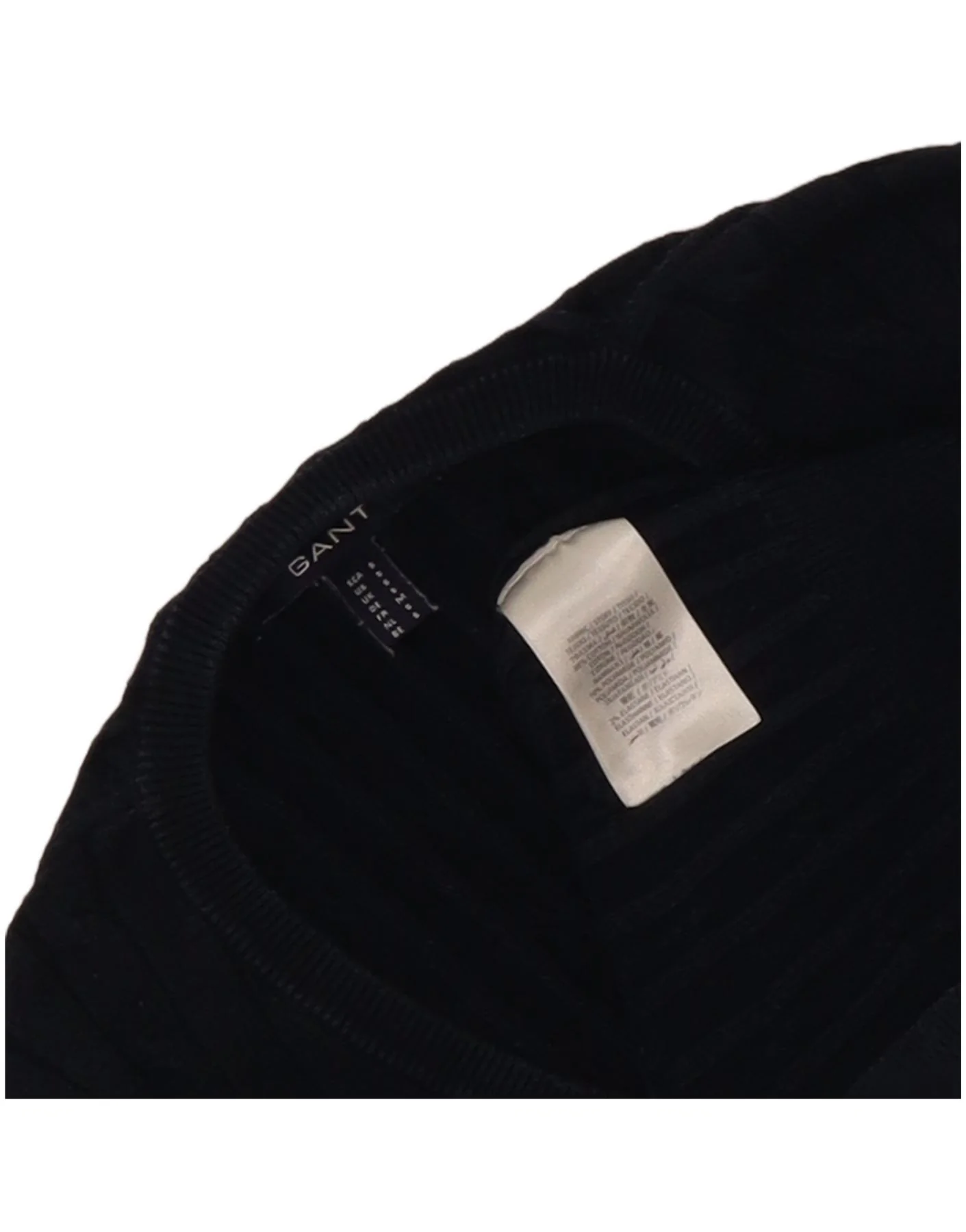Gant Mens V-Neck Jumper Sweater Small Navy Blue Cotton - Image 3